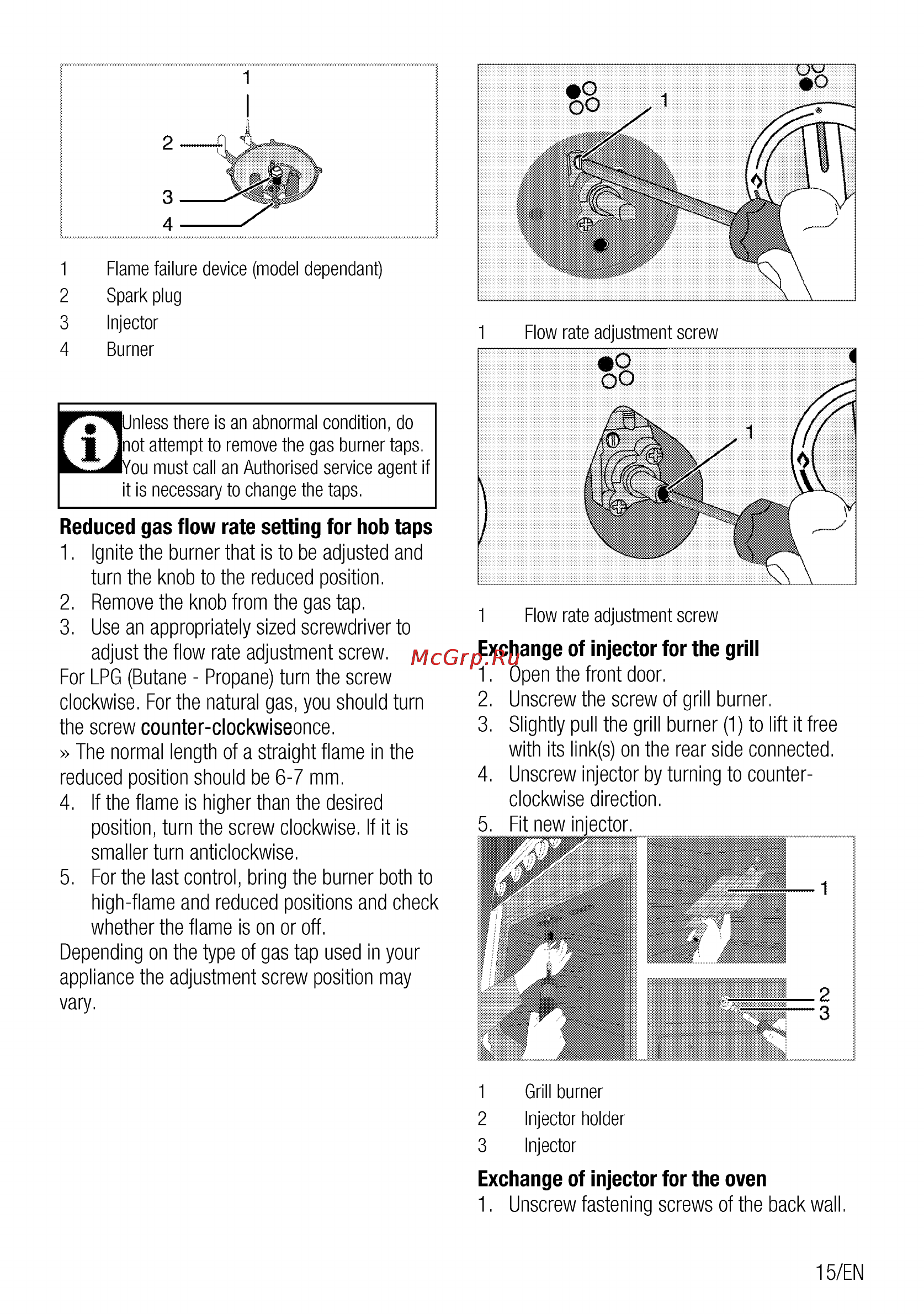Beko CSG 52120 GX [15/96] Flow rate adjustment screw