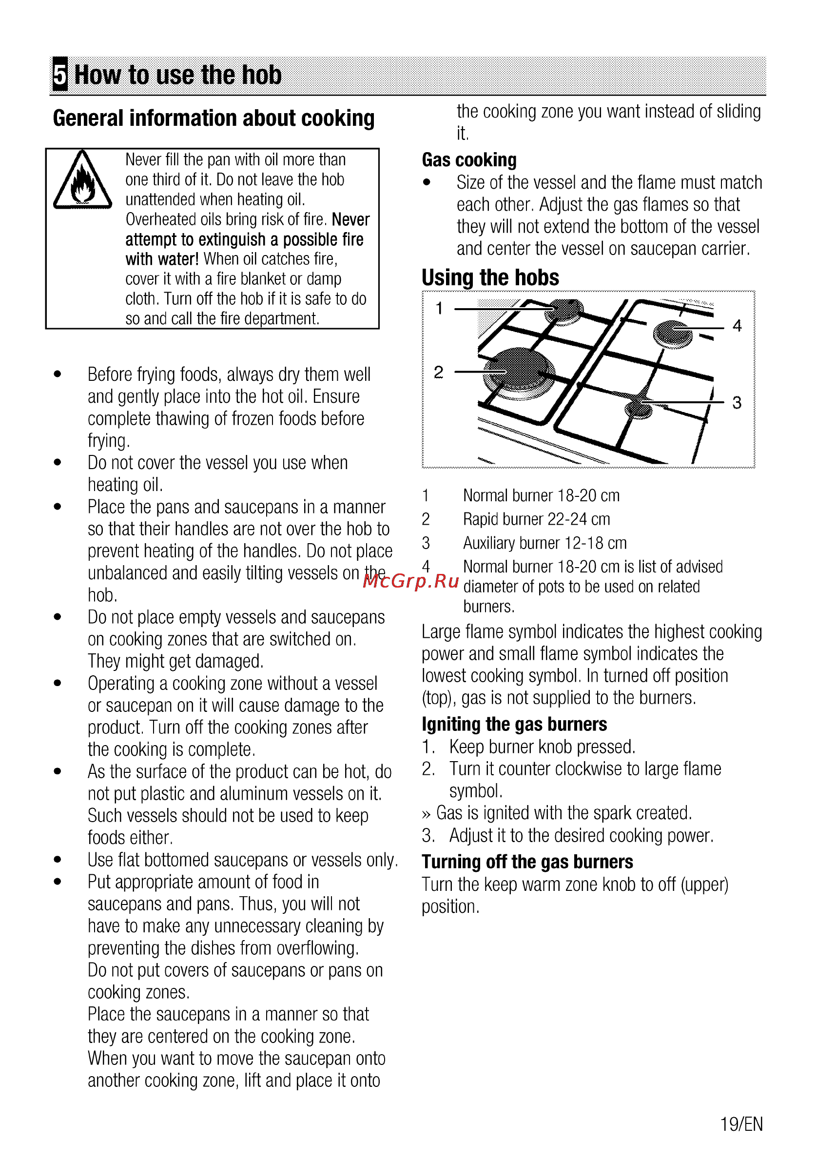 Beko CSG 52120 GX [19/96] How to use the hob
