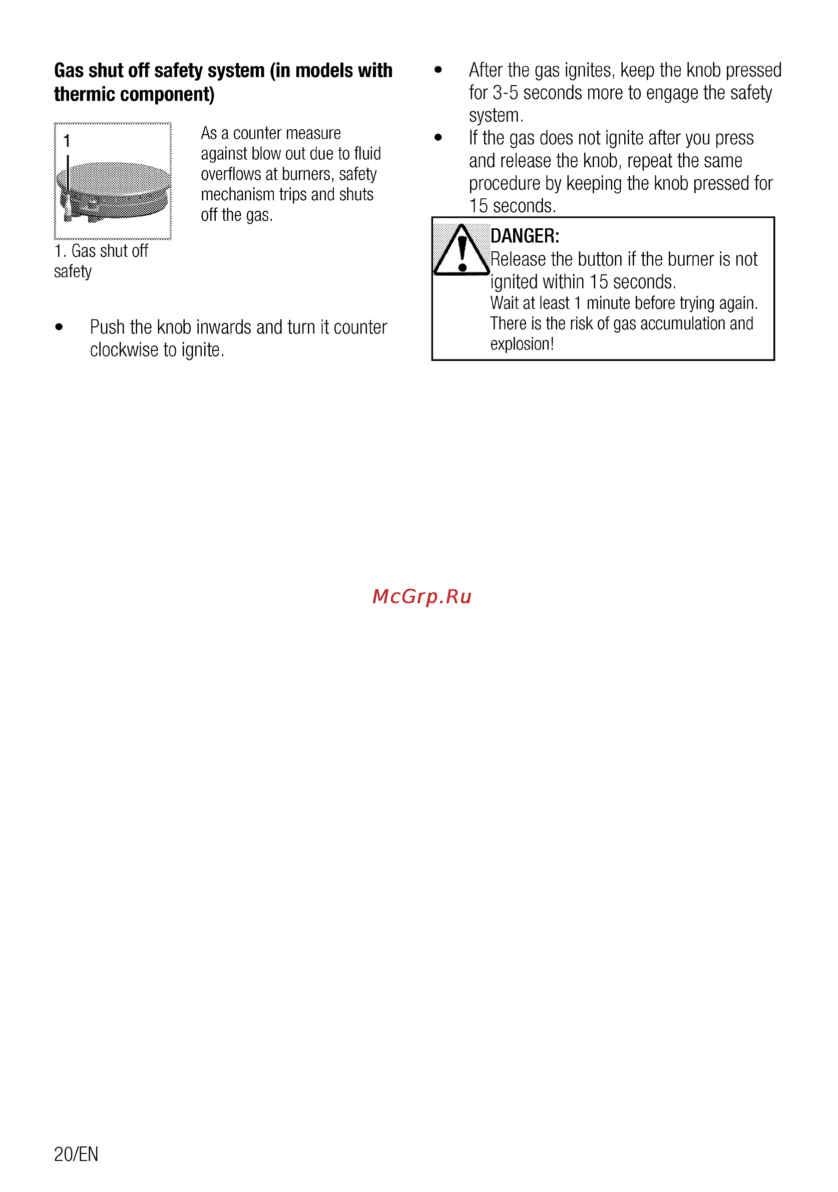 Beko CSG 52120 GX [20/96] Gas shut off safety
