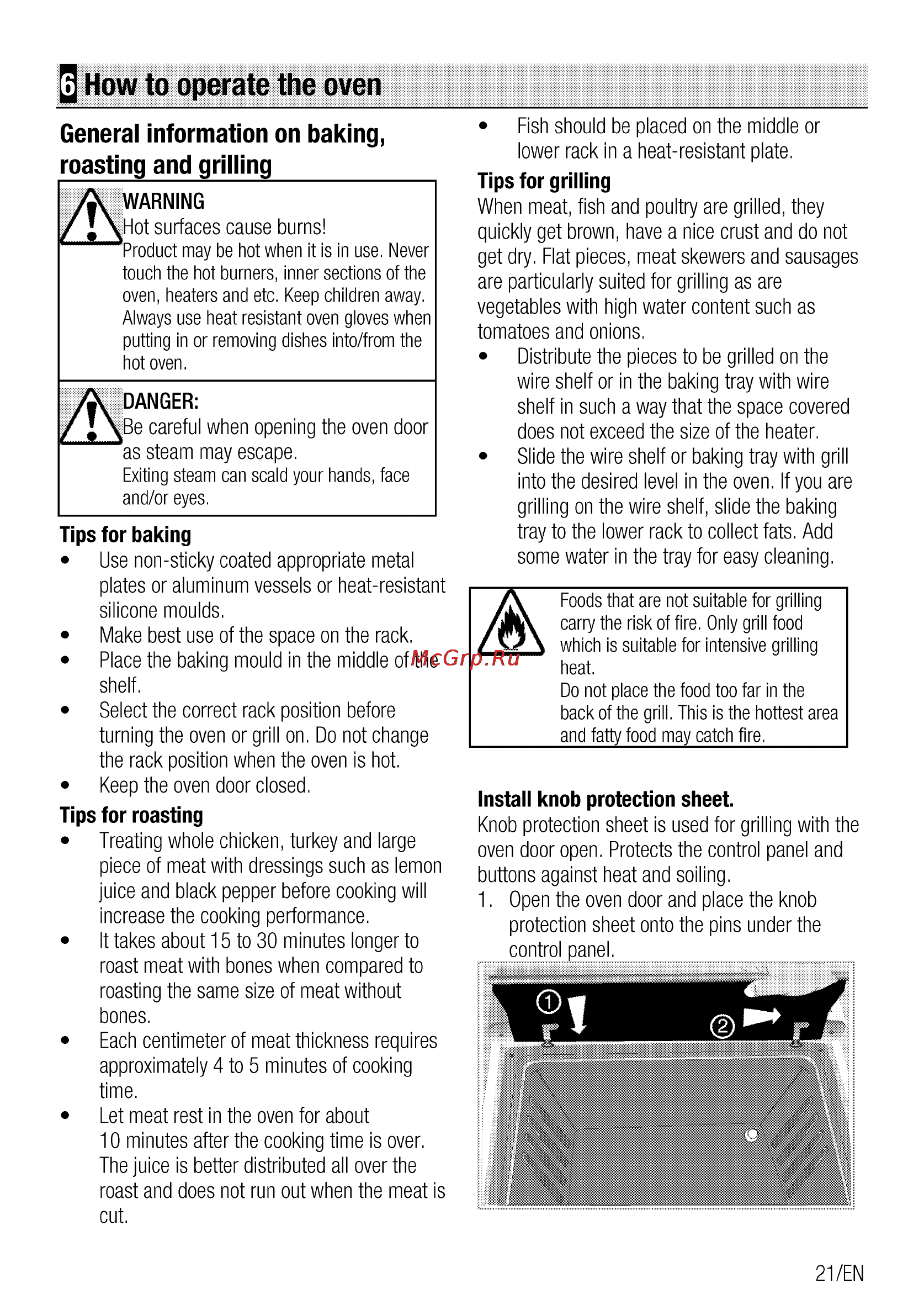 Beko CSG 52120 GX [21/96] How to operate the oven