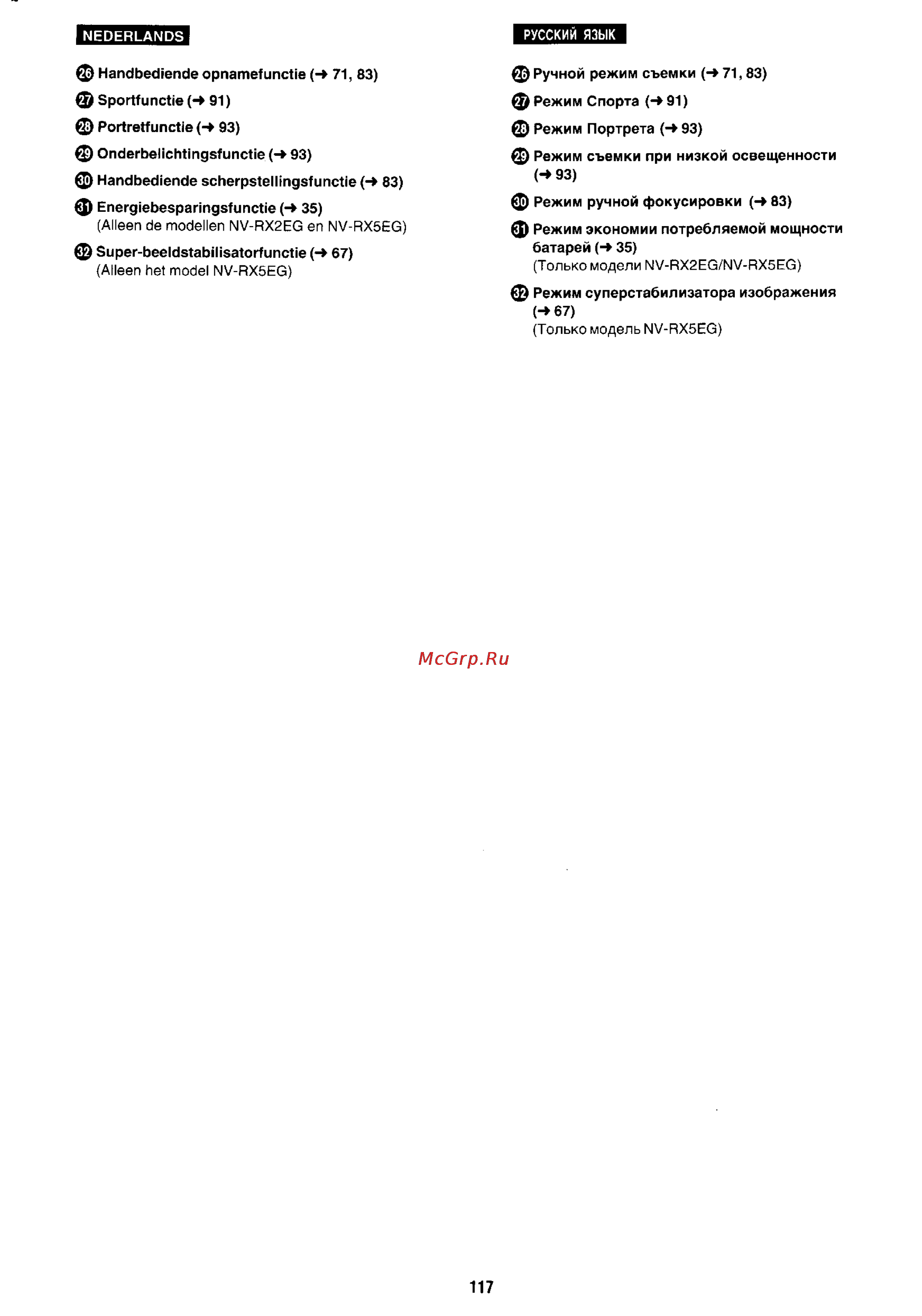 Panasonic NV-RX1 Инструкция по эксплуатации онлайн [106/113] 94549