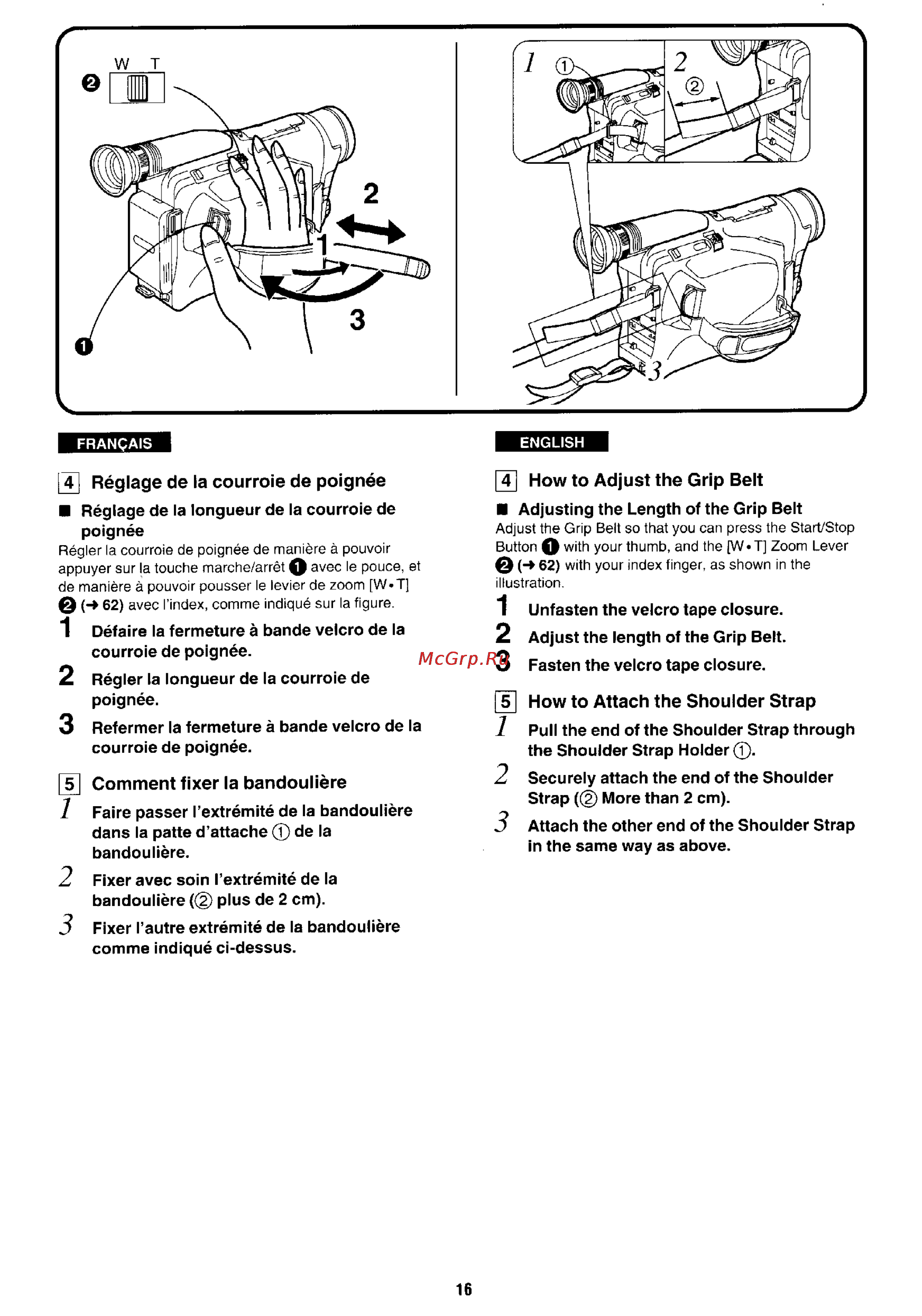 Panasonic NV-RX1 [12/113] Howto adjust the grip belt