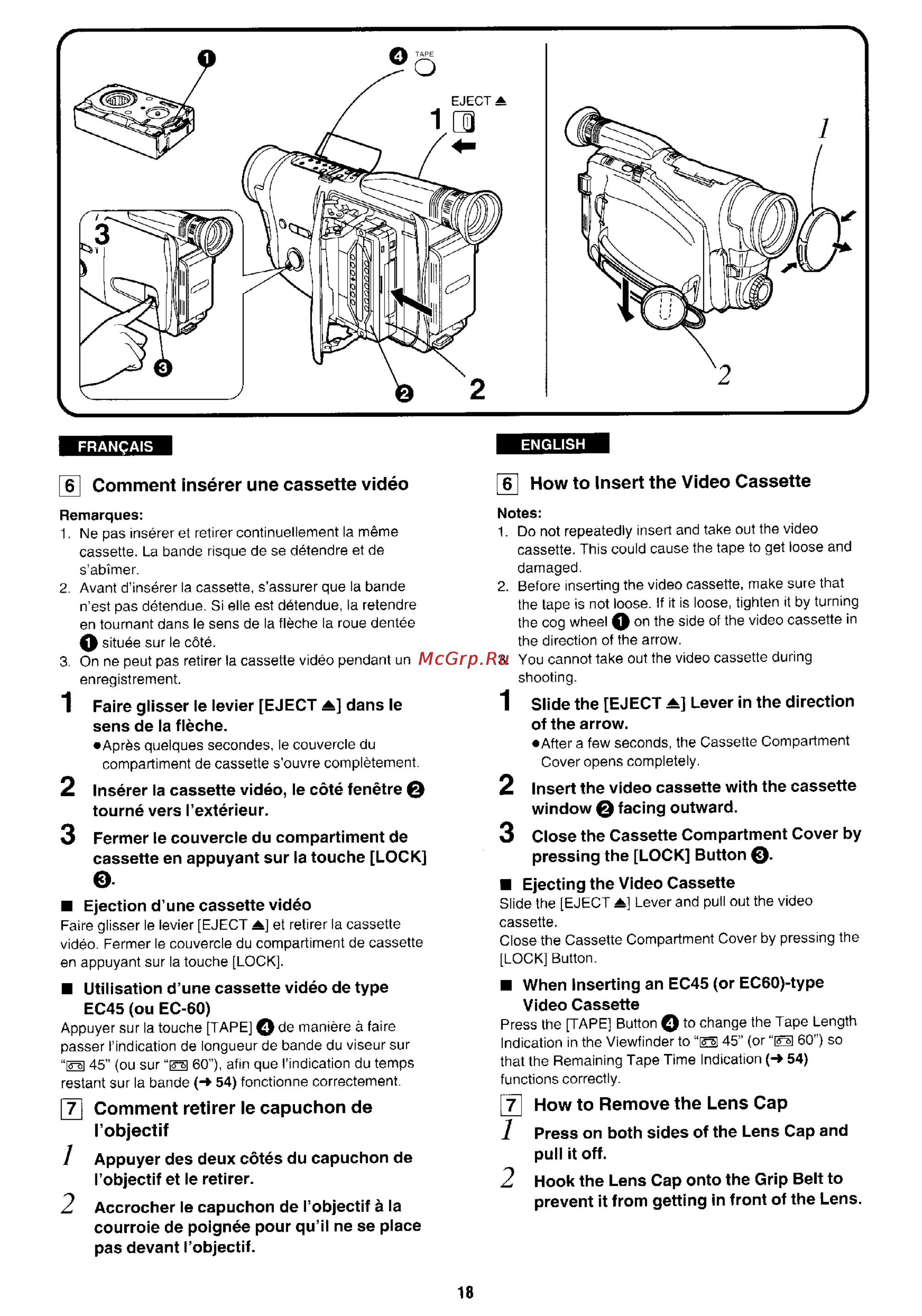 Panasonic NV-RX1 [14/113] When inserting an ec45 or ec60 type