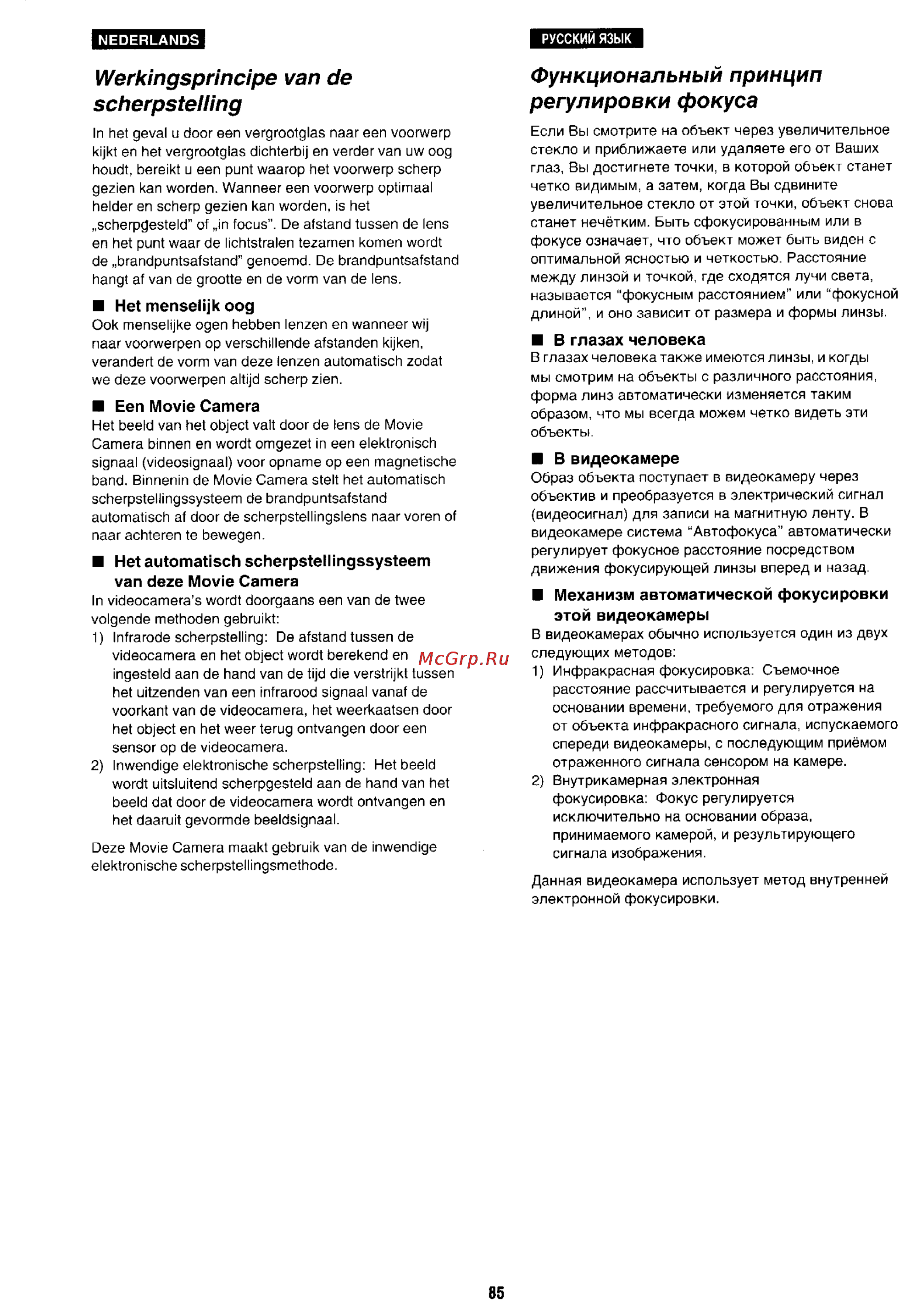 Panasonic NV-RX1 [78/113] Werkingsprincipe van de scherpstelhng