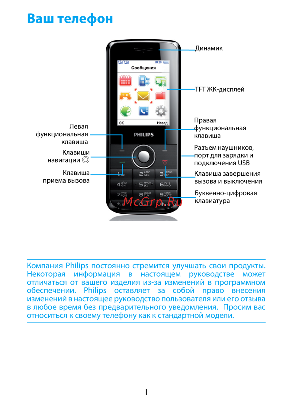 Philips xenium настройка