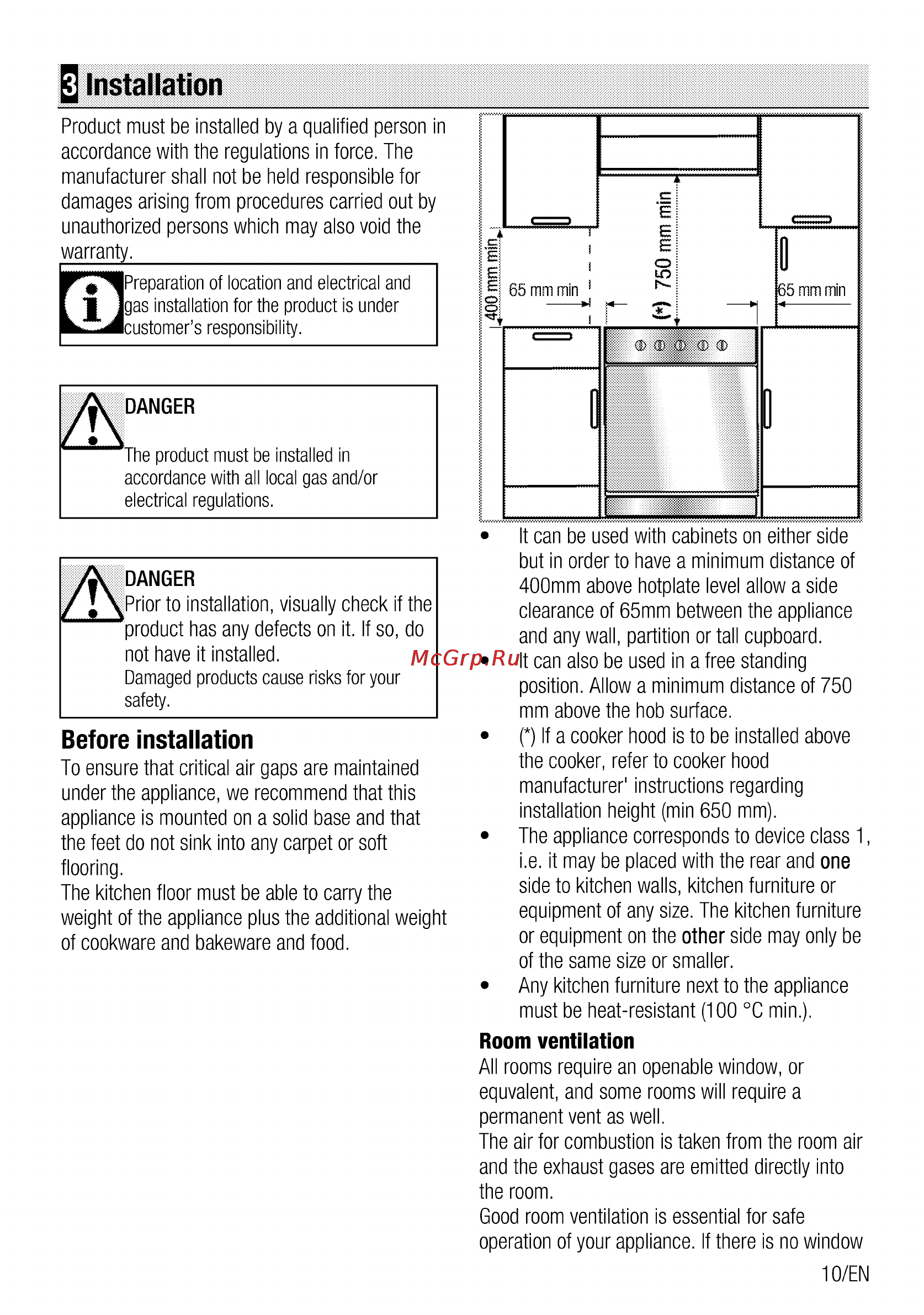 Beko CSG 52010 X [11/76] Installation