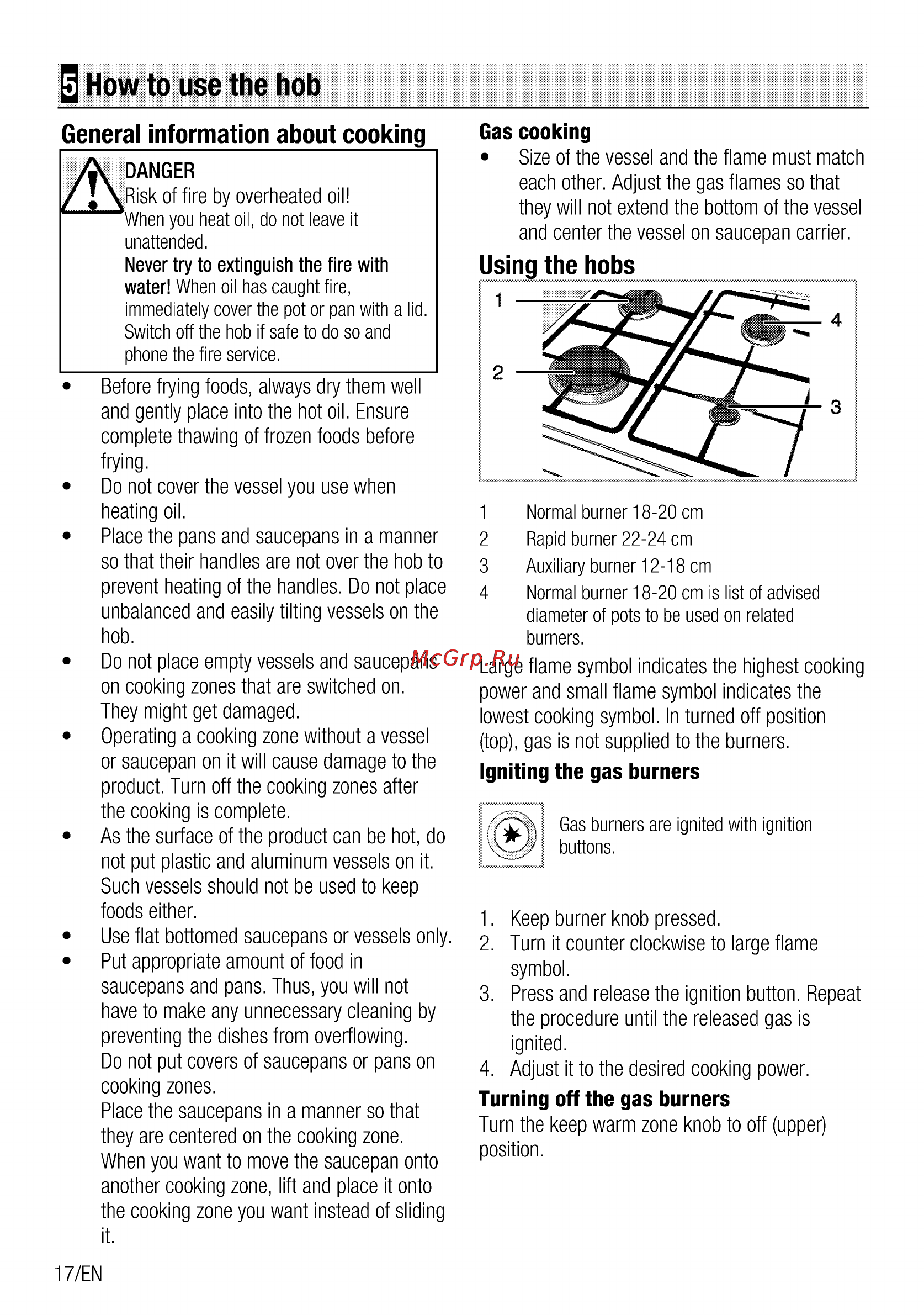 Beko CSG 52010 X [18/76] How to use the hob