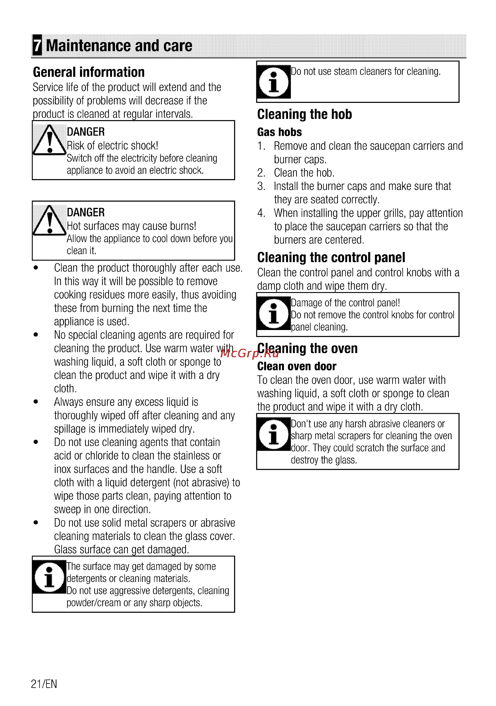 Beko CSG 52010 X [22/76] Q maintenance and care