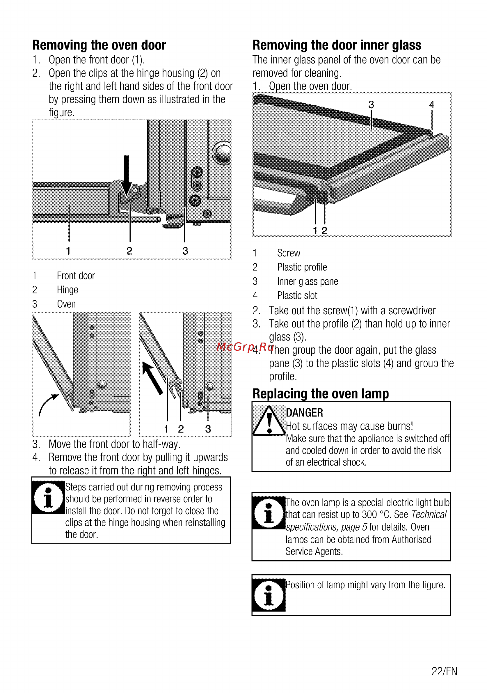 Beko CSG 52010 X [23/76] Removing the door inner glass