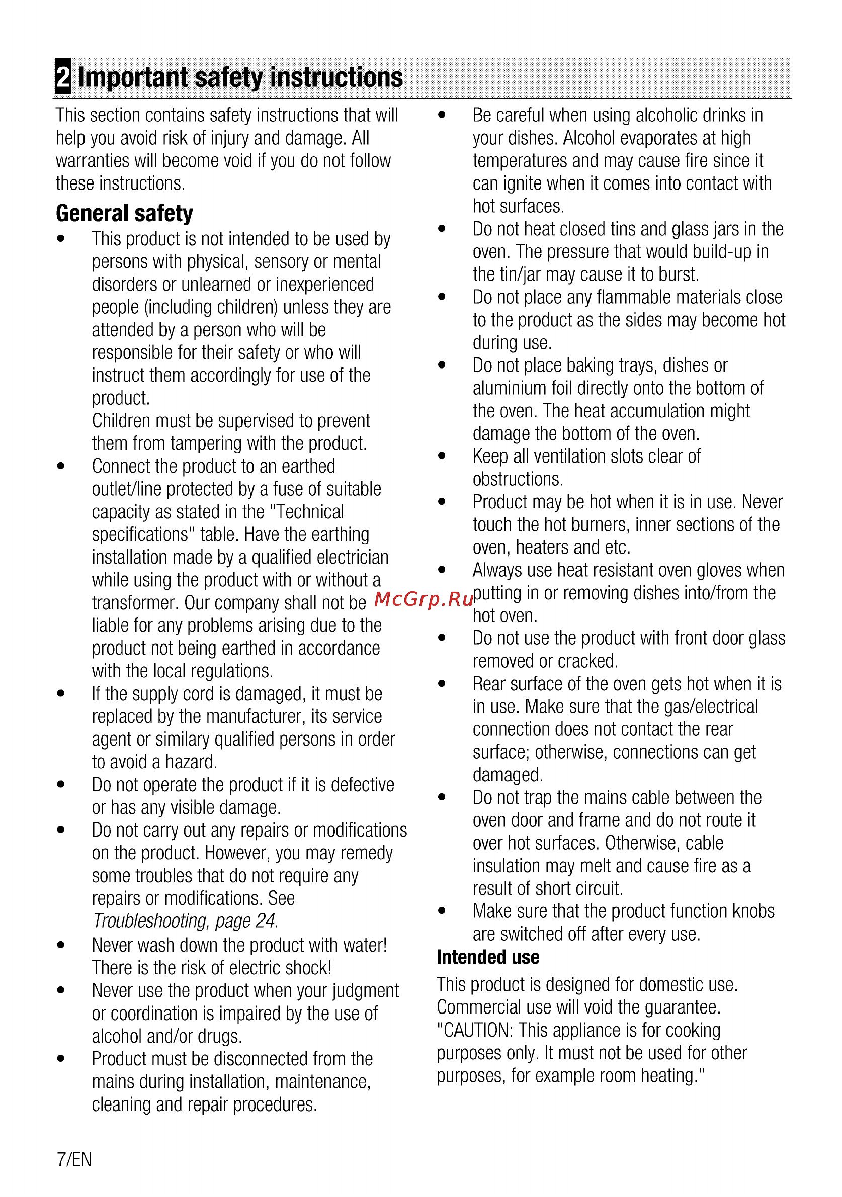 Beko CSG 52010 X [8/76] Important safety instructions