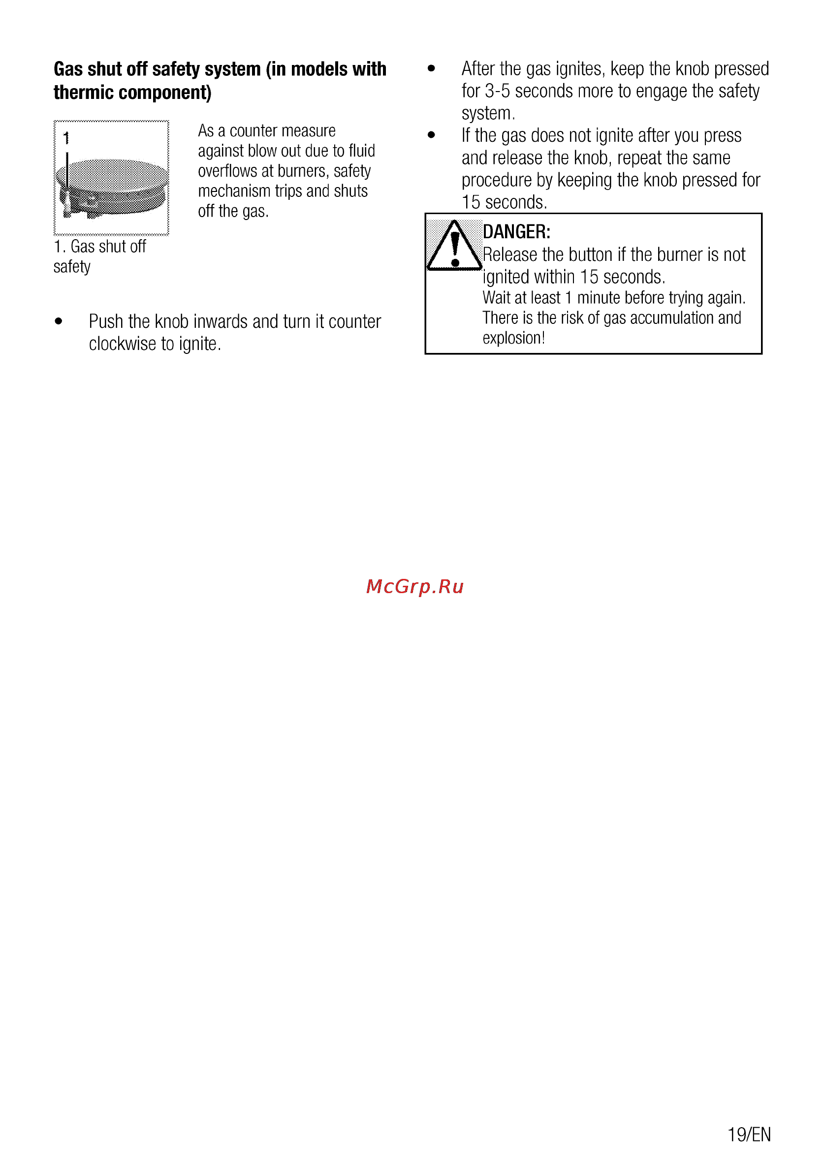 Beko CSG 52110 GW [19/96] Gas shut off safety