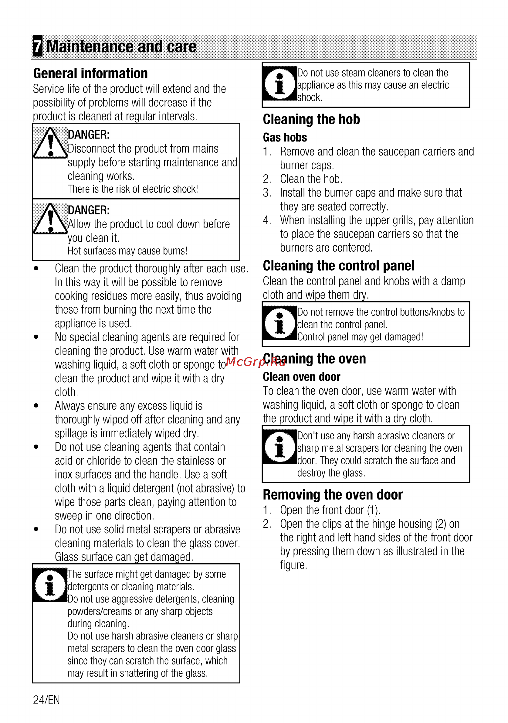 Beko CSG 52110 GW [24/96] Q maintenance and care