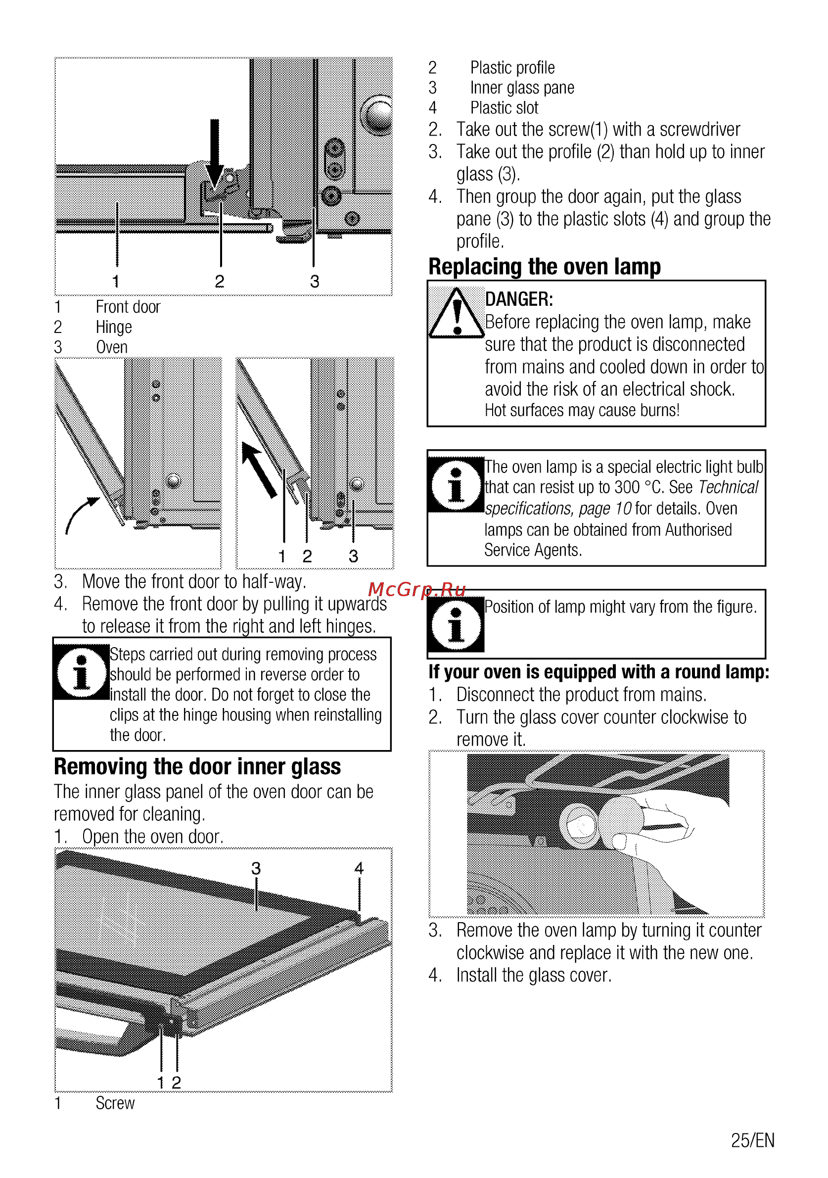 Beko CSG 52110 GW [25/96] Removing the door inner glass