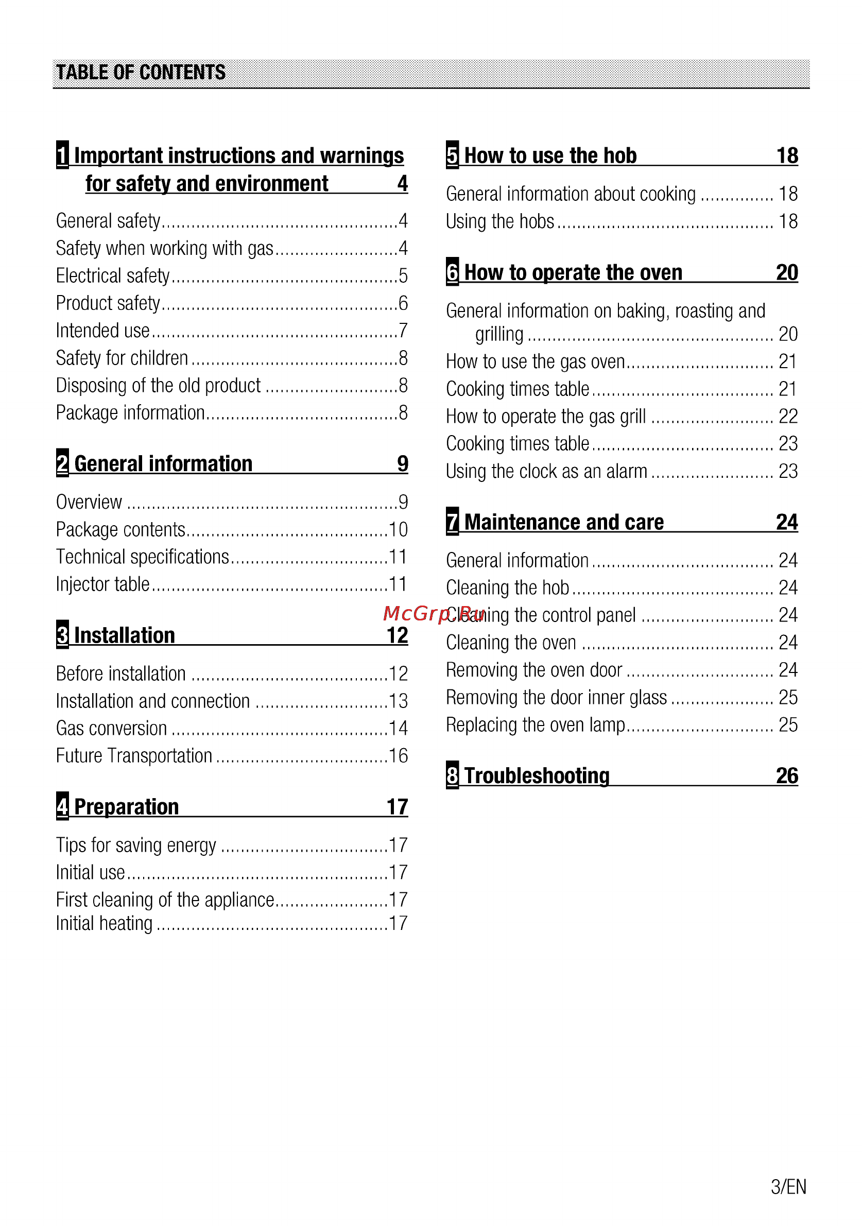 Beko CSG 52110 GW [3/96] How to operate the oven 20