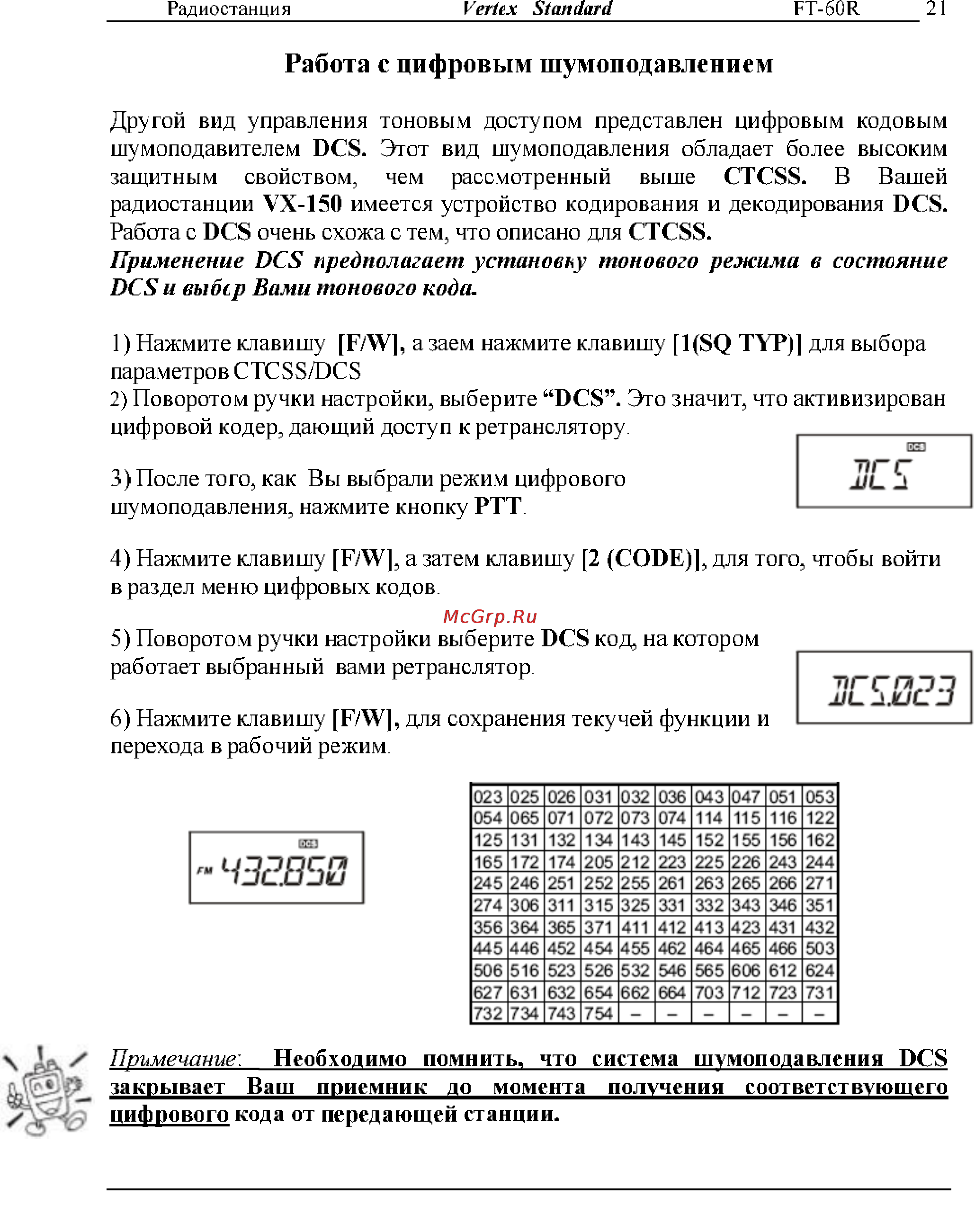 Yaesu VX-127 [21/72] Работа с цифровым шумоподавлением