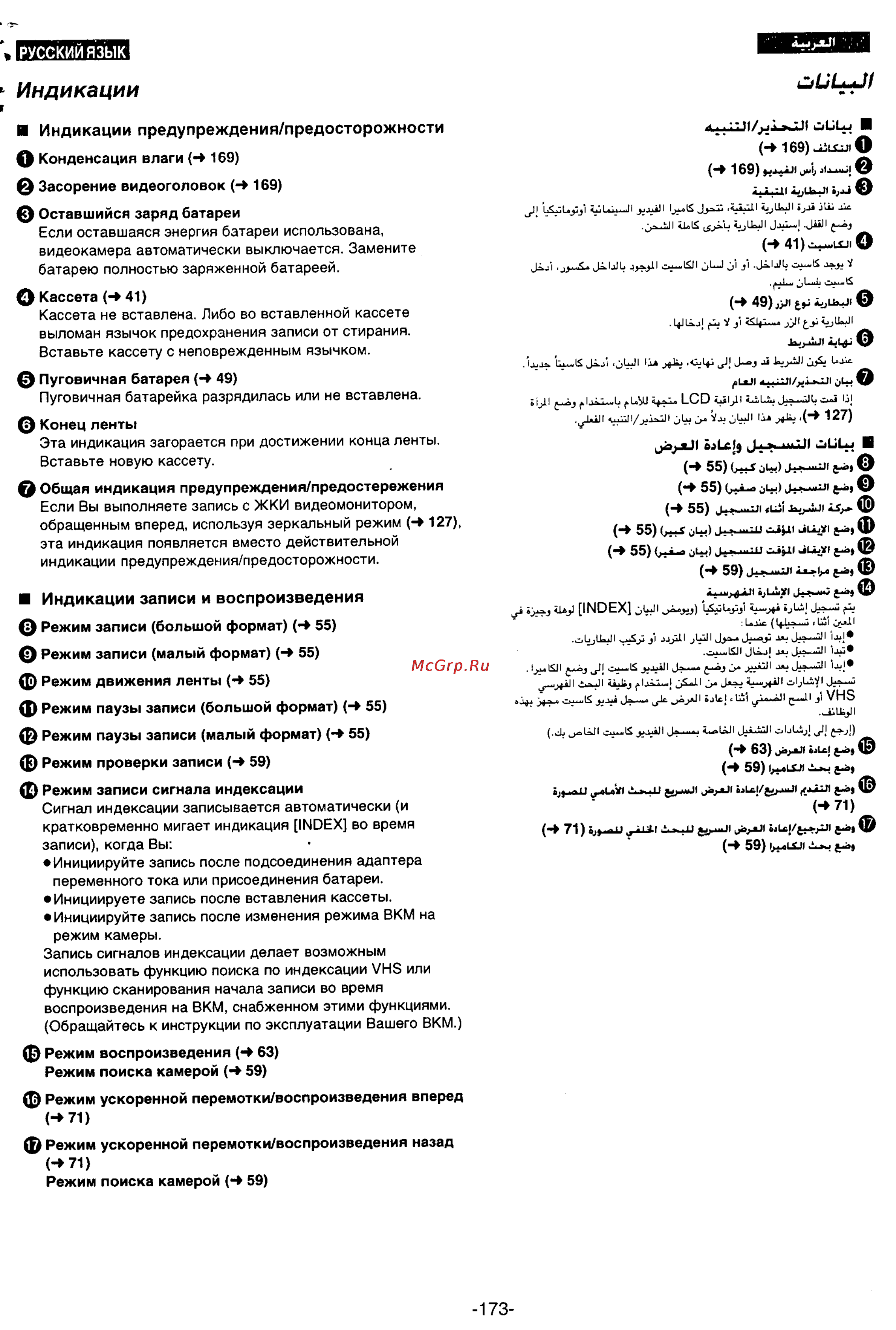 Panasonic NV-VS70A [157/169] Индикации