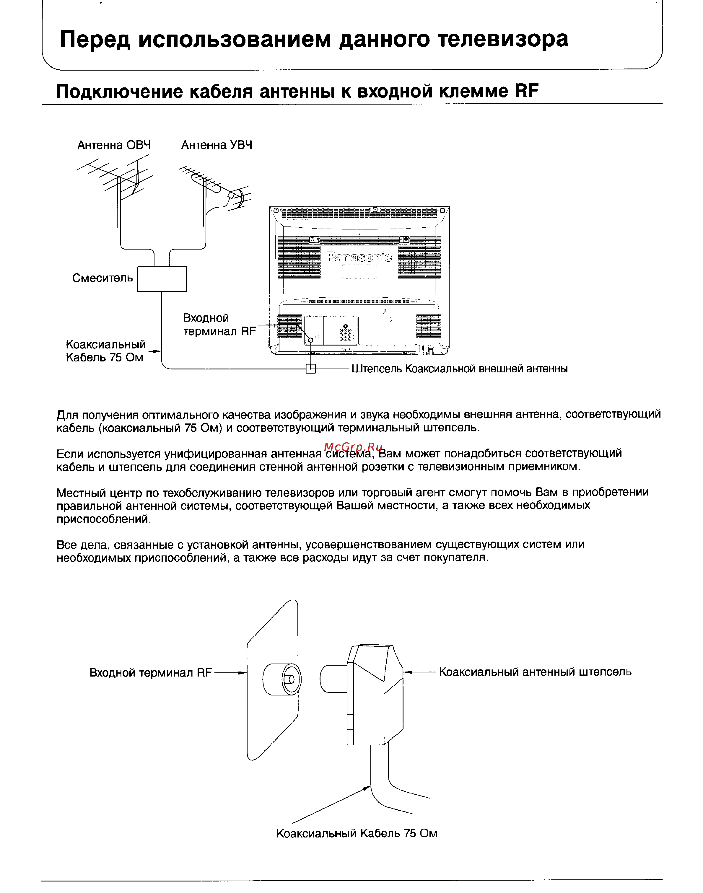 Panasonic TX-25V80T [6/42] Перед использованием данного телевизора