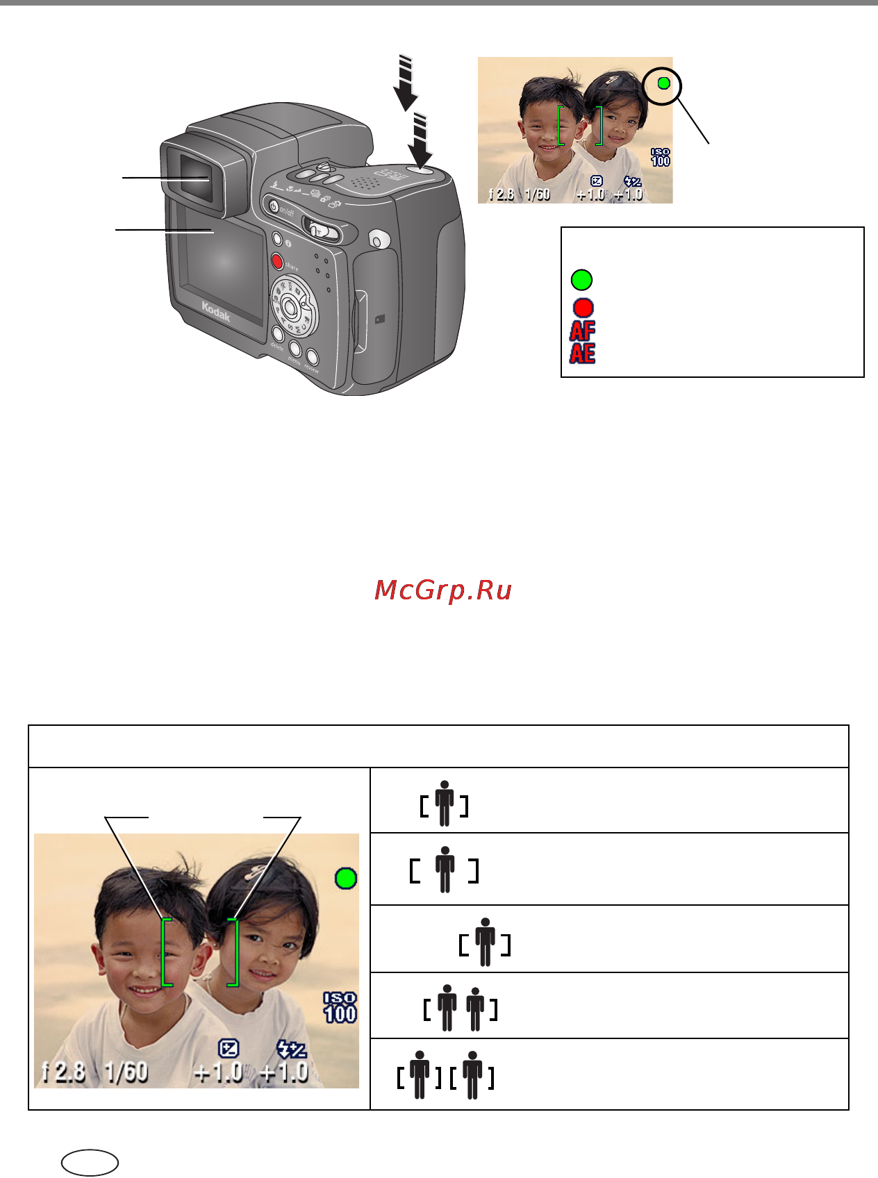 Kodak Z7590 [20/118] Использование рамок автофокусировки