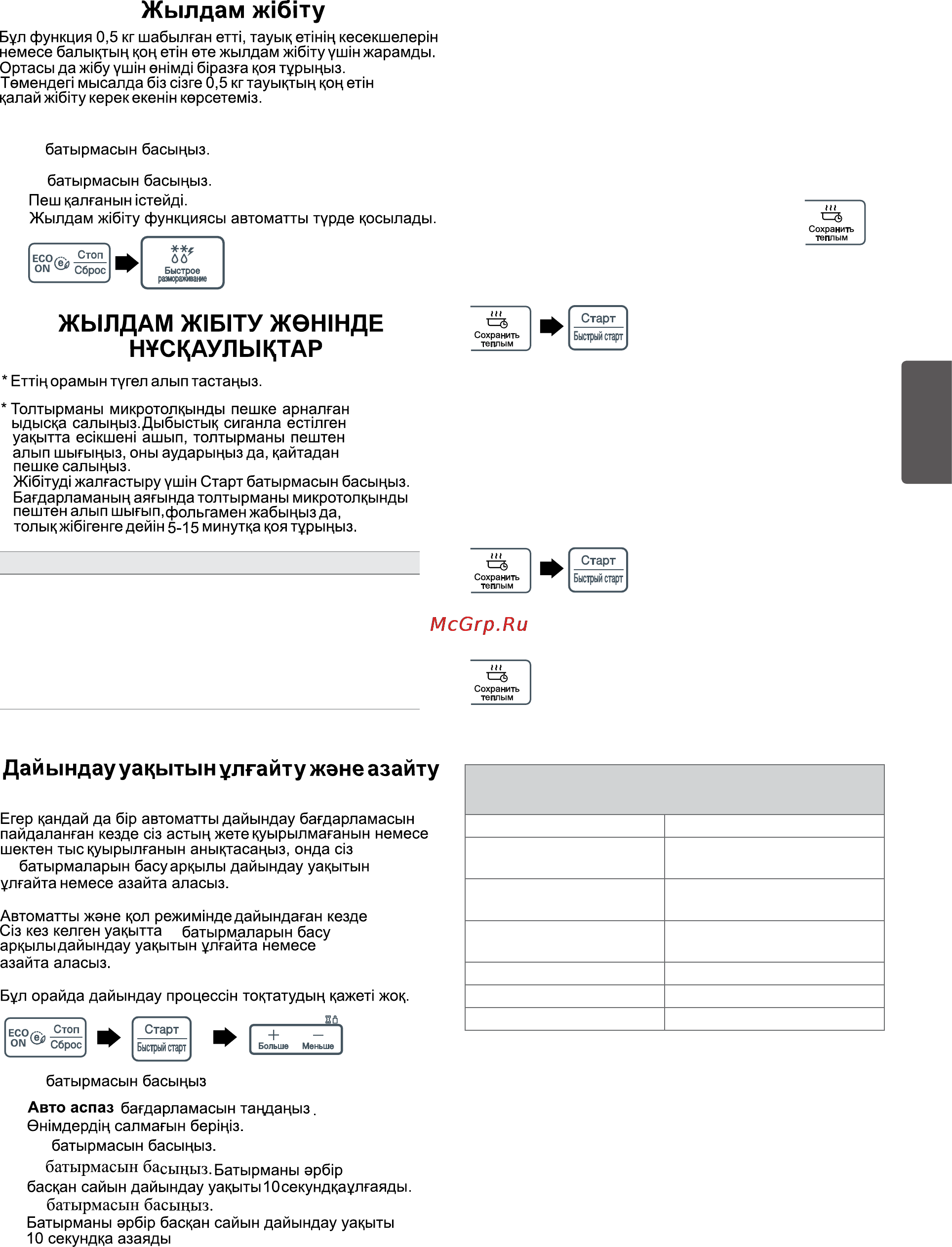 LG MH-6342BMS Mendini [35/48] Жылы күйде сақтау