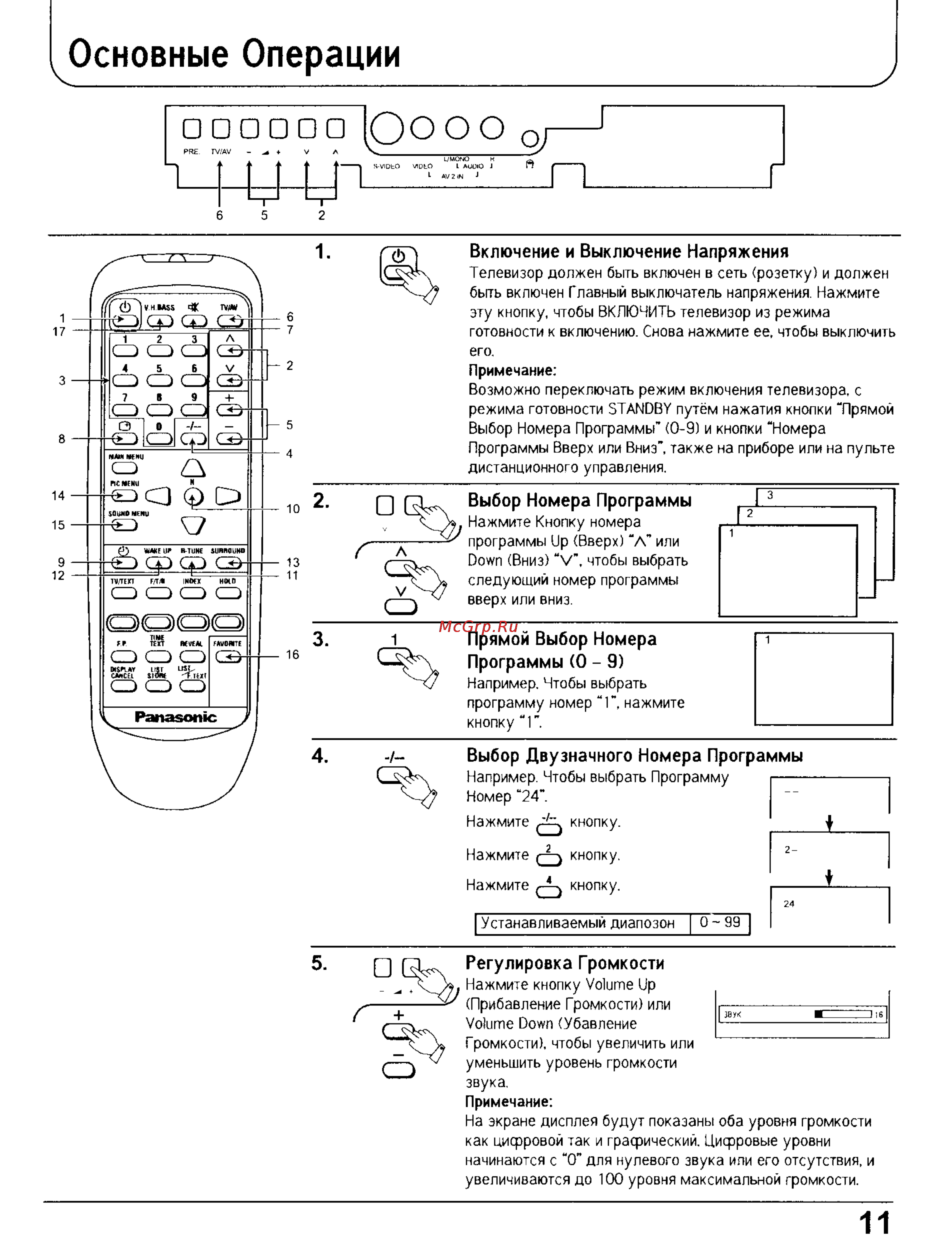 Panasonic TX-29PS70T [12/46] Основные операции