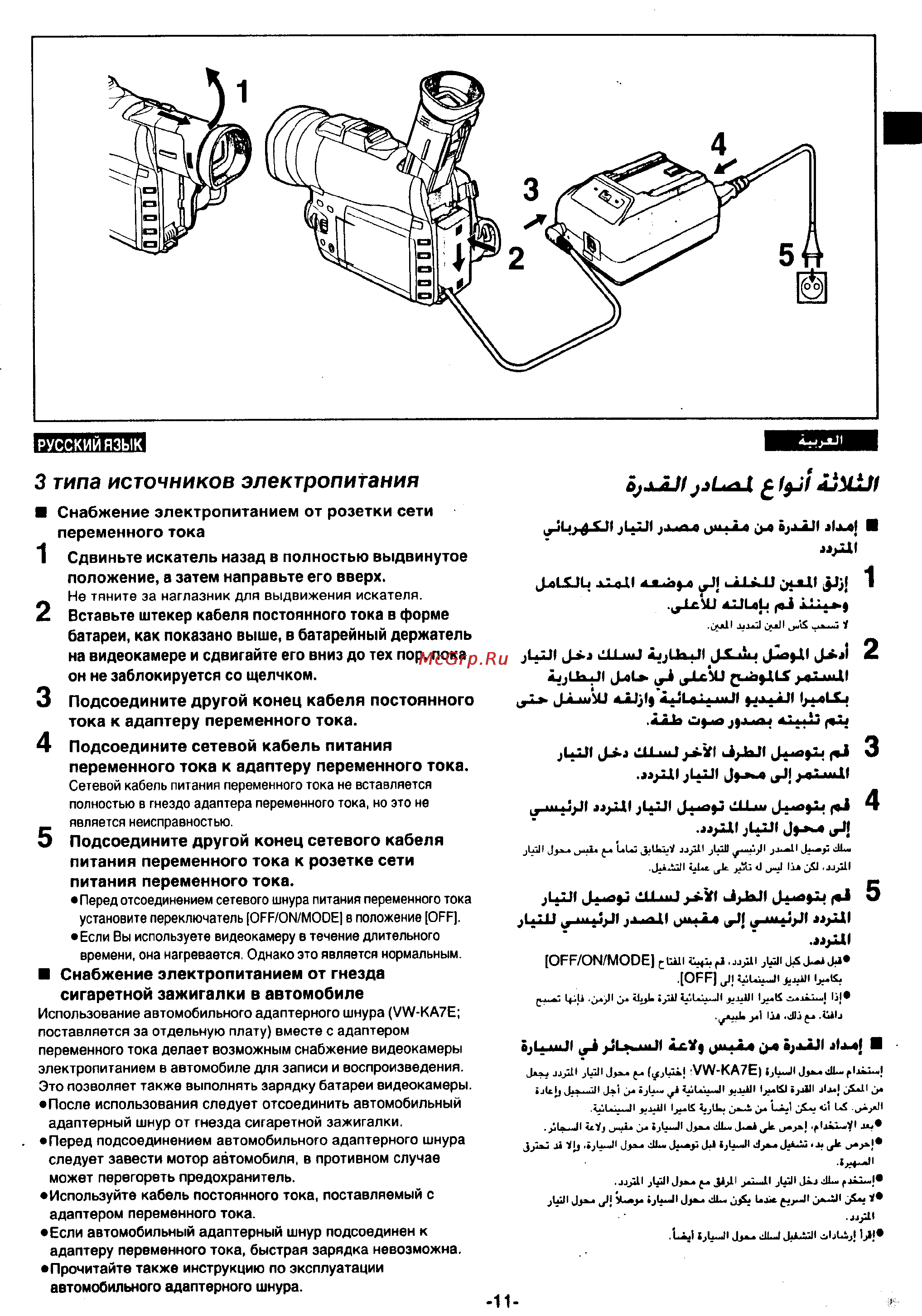 Panasonic NV-MX300EN [9/137] Типа источников электропитания