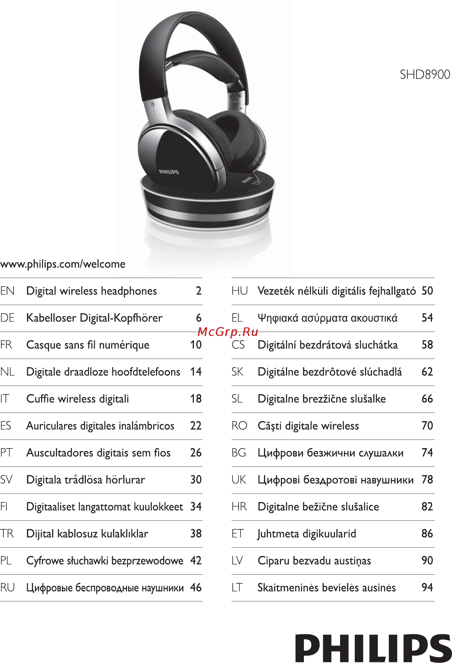 Philips SHD8900/10 Инструкция по эксплуатации онлайн