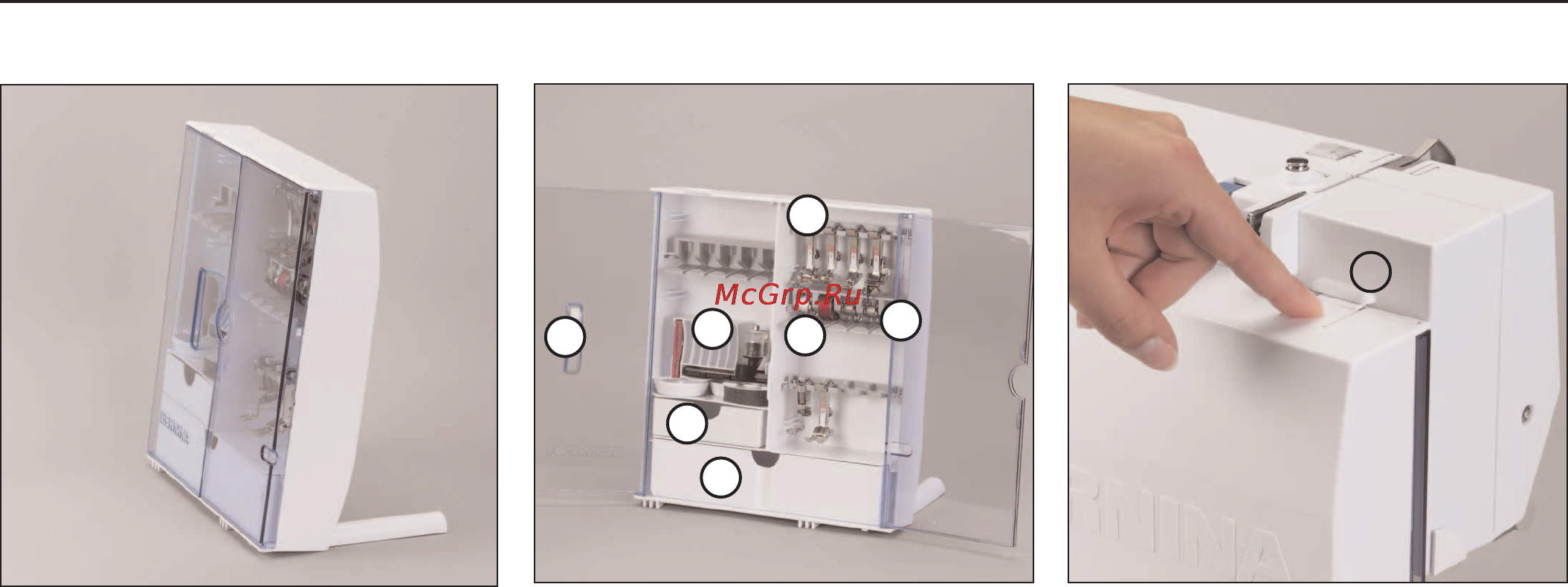 Bernina Activa 240 [10/75] Коробка для принадлежностей только у моделей 230 240