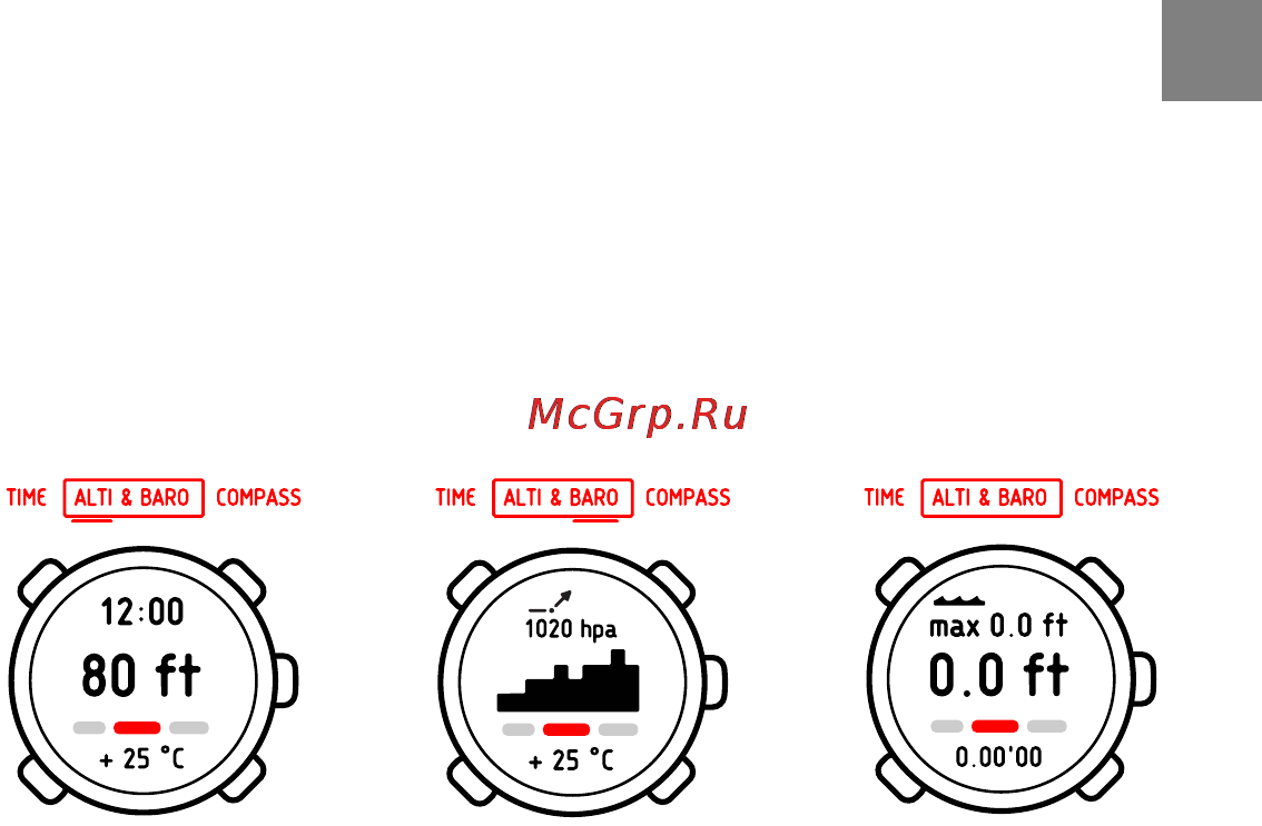 Suunto Core [25/67] Использование режима alti baro