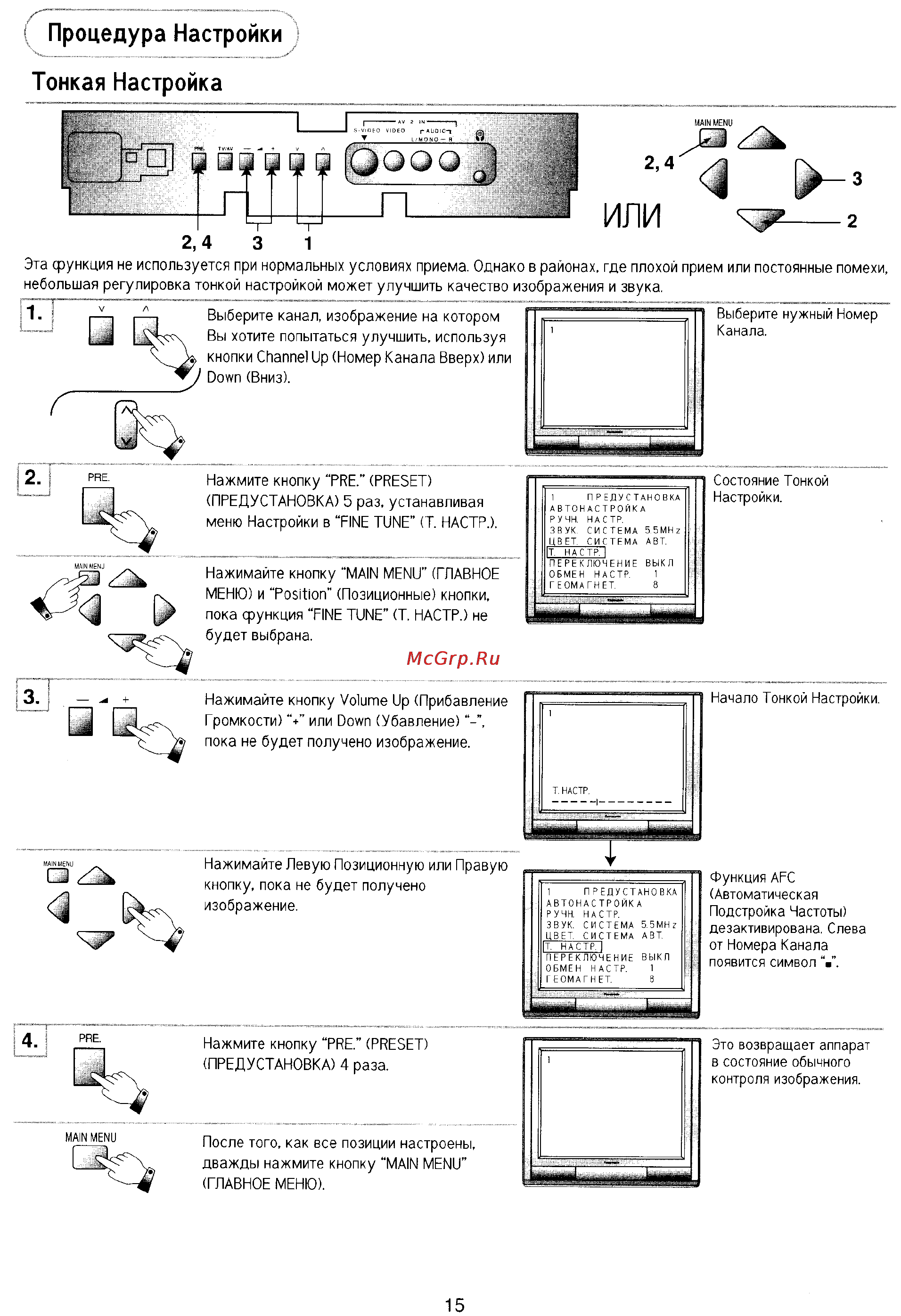 Panasonic TX-29P80T [15/32] Процедура настройки