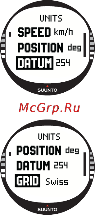 Suunto X10 [22/98] Setting the position format
