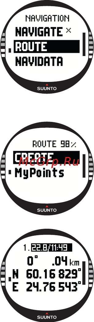 Suunto X10 [38/98] Creating a route