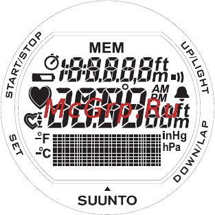 Suunto X3HR [34/39] Up ligh
