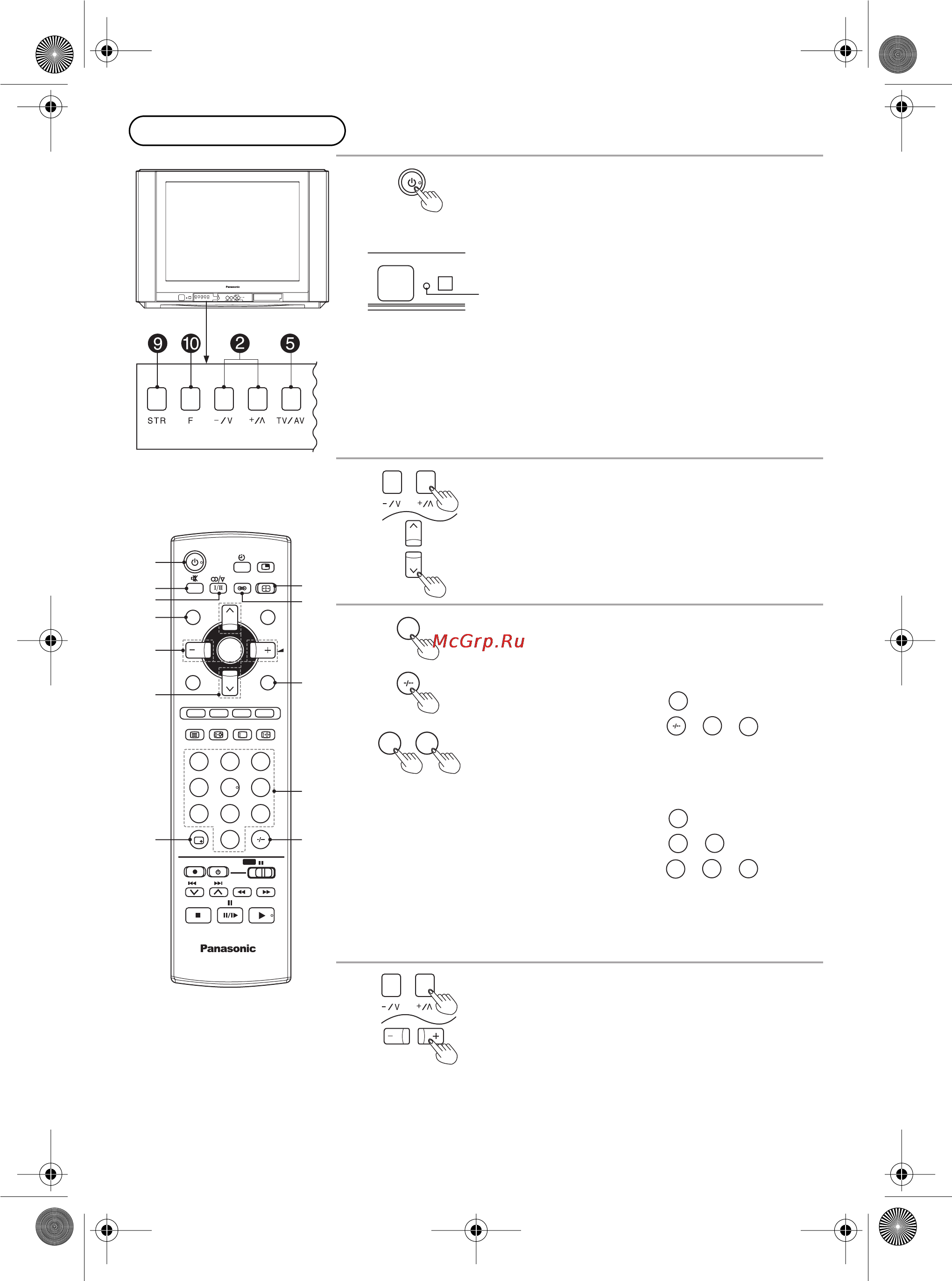 Panasonic TX-29P800T [8/32] Основные операции