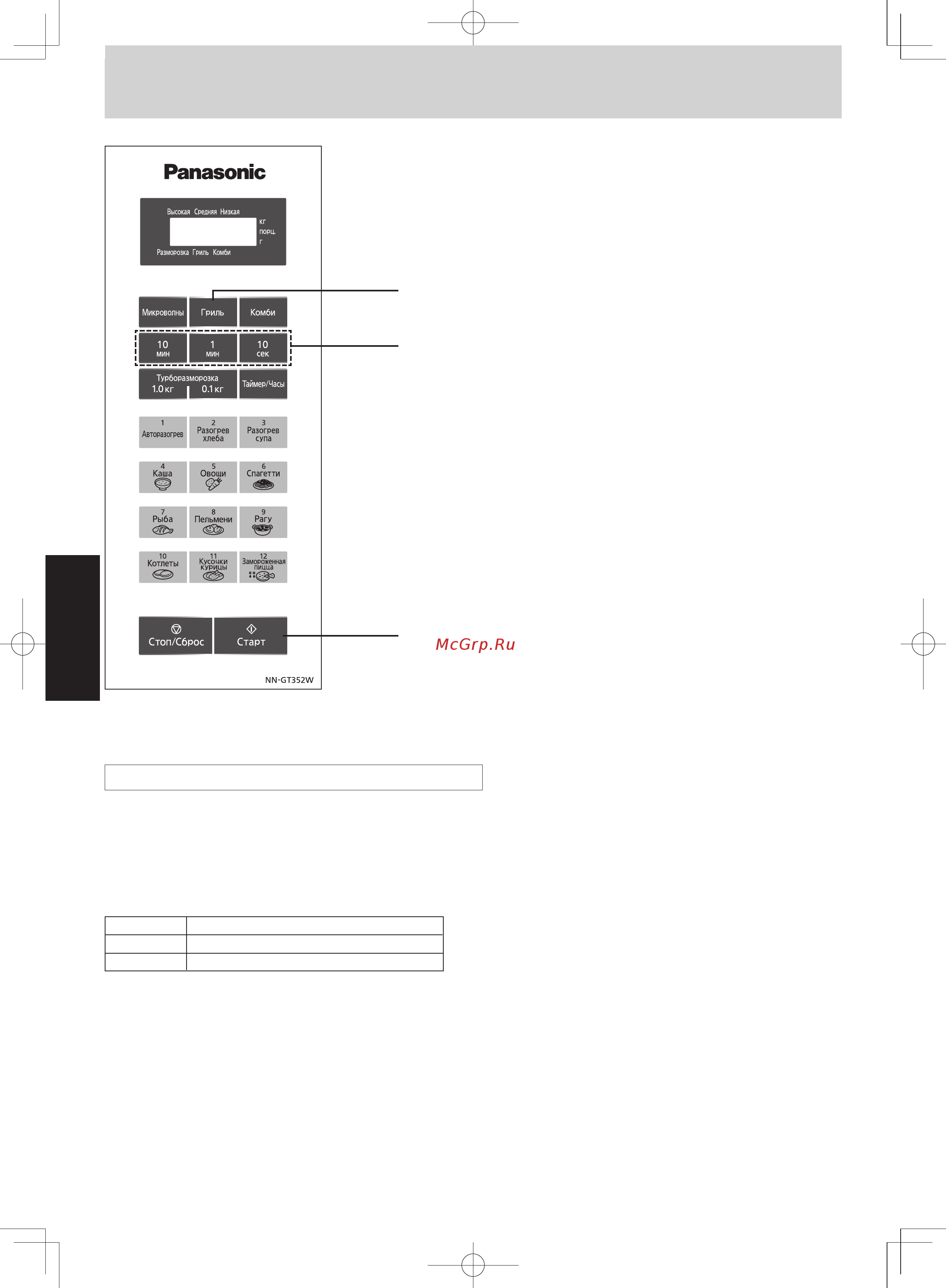 Panasonic NN-GT352WZPE [95/127] Експлуатаці