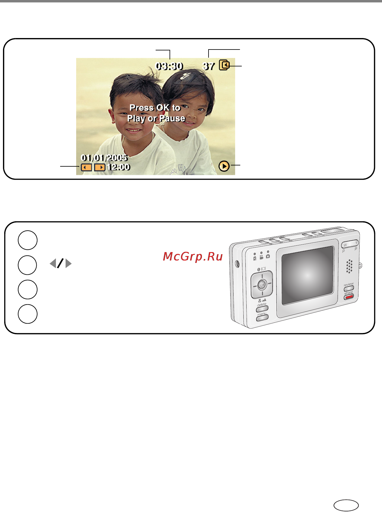 Kodak V530 [19/95] Удаление снимков и видео