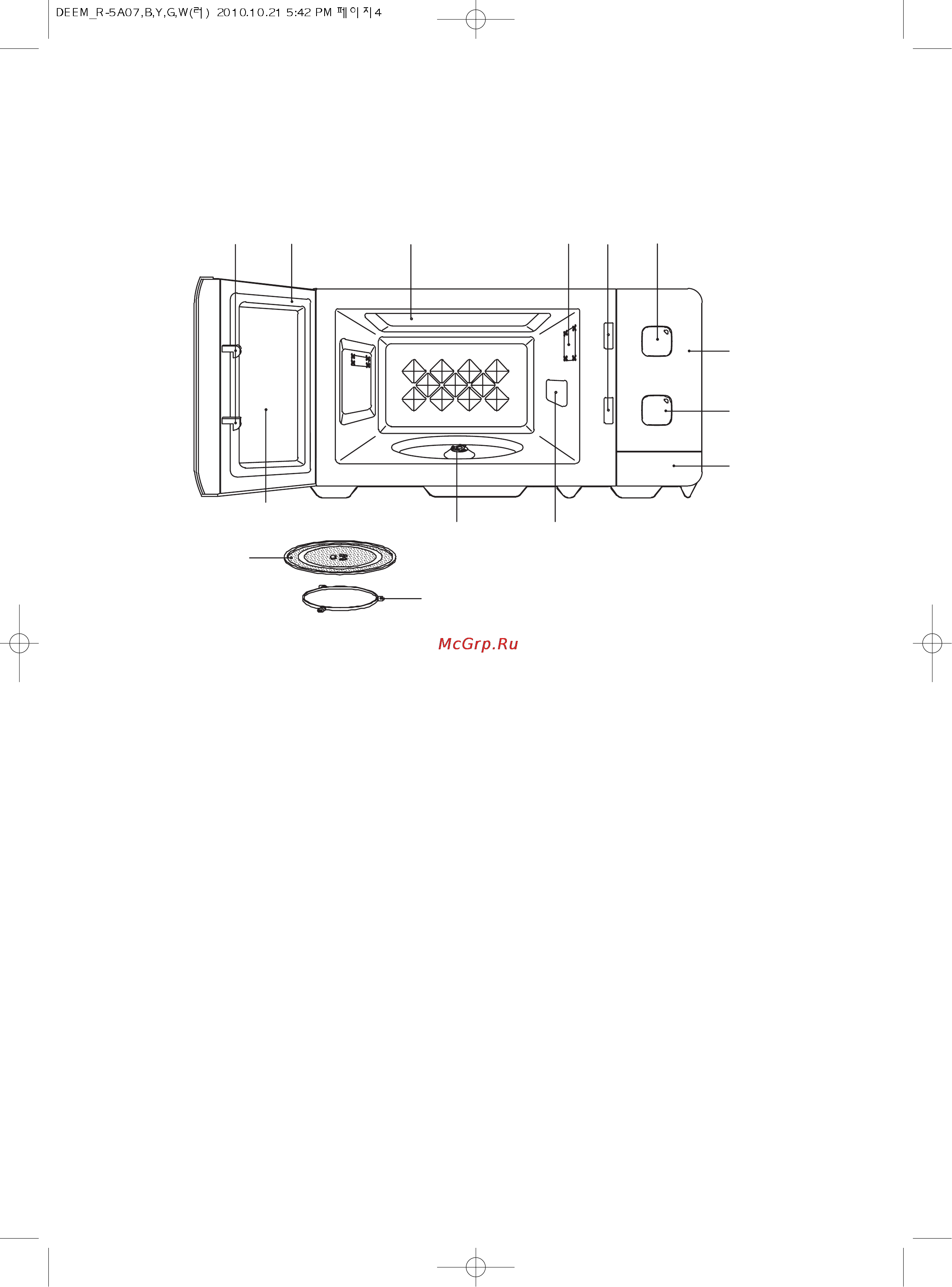 Daewoo Electronics KOR-5A07W [6/28] Внешний вид и особенности печи
