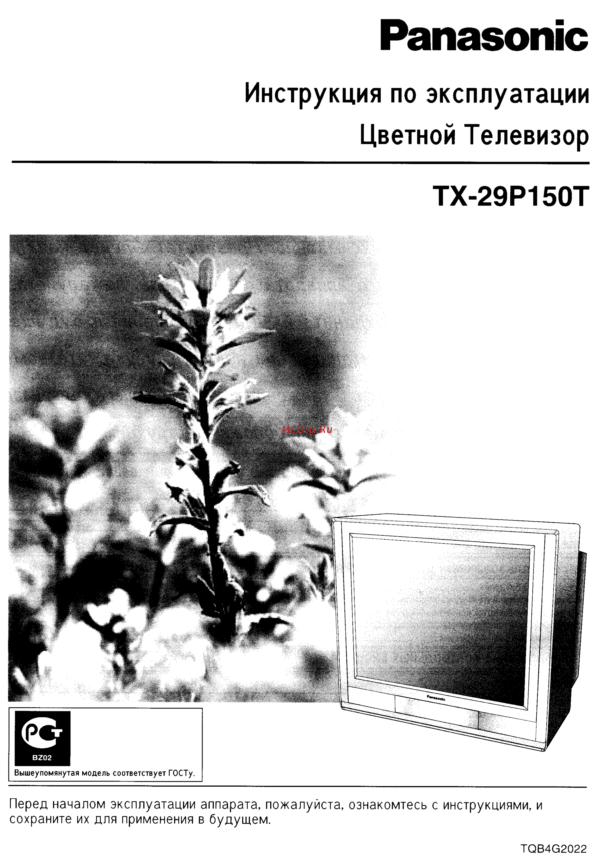 Panasonic TX-29P150T Инструкция по эксплуатации онлайн