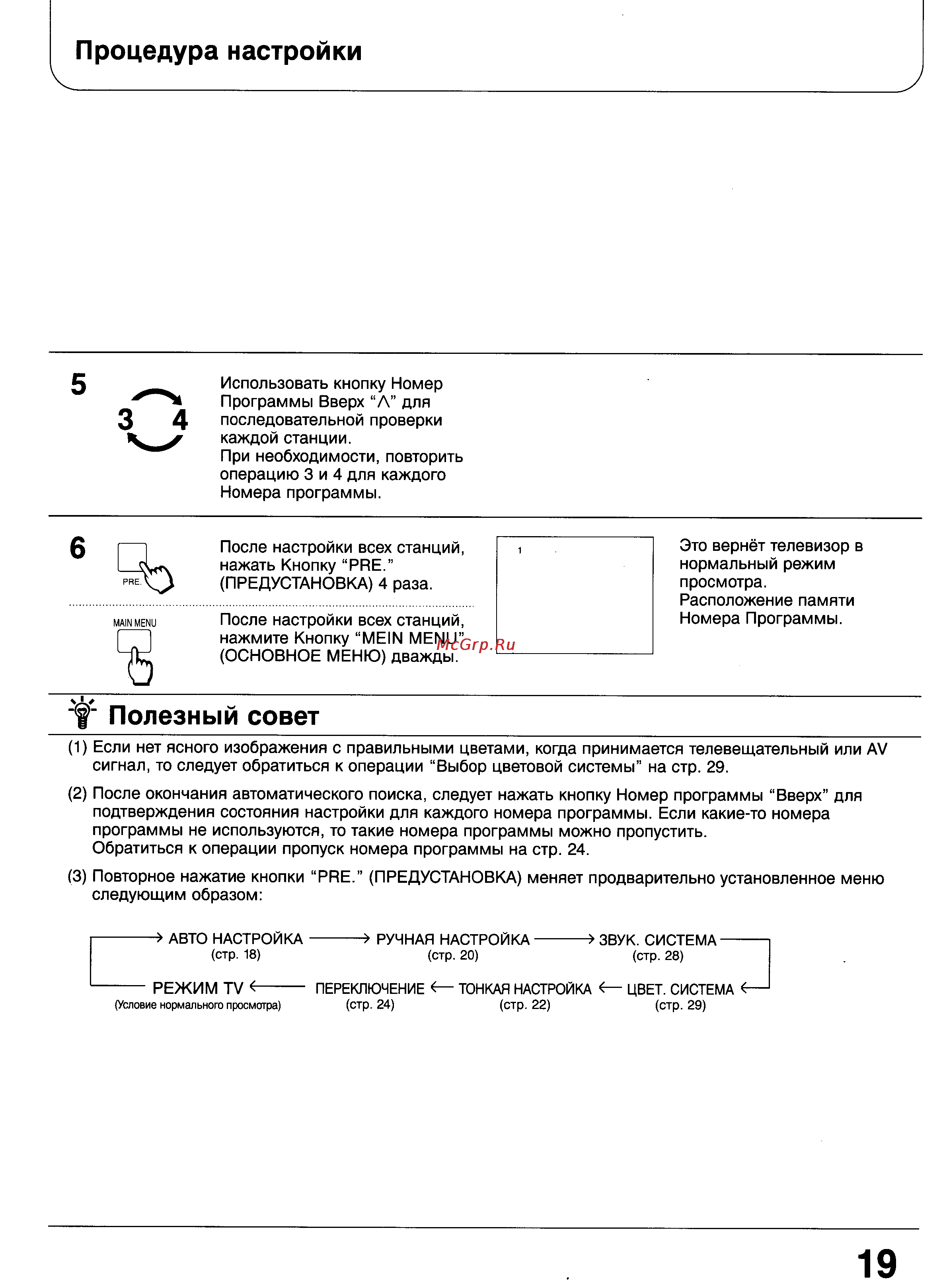 Panasonic TX-29G10T [17/41] Процедура настройки