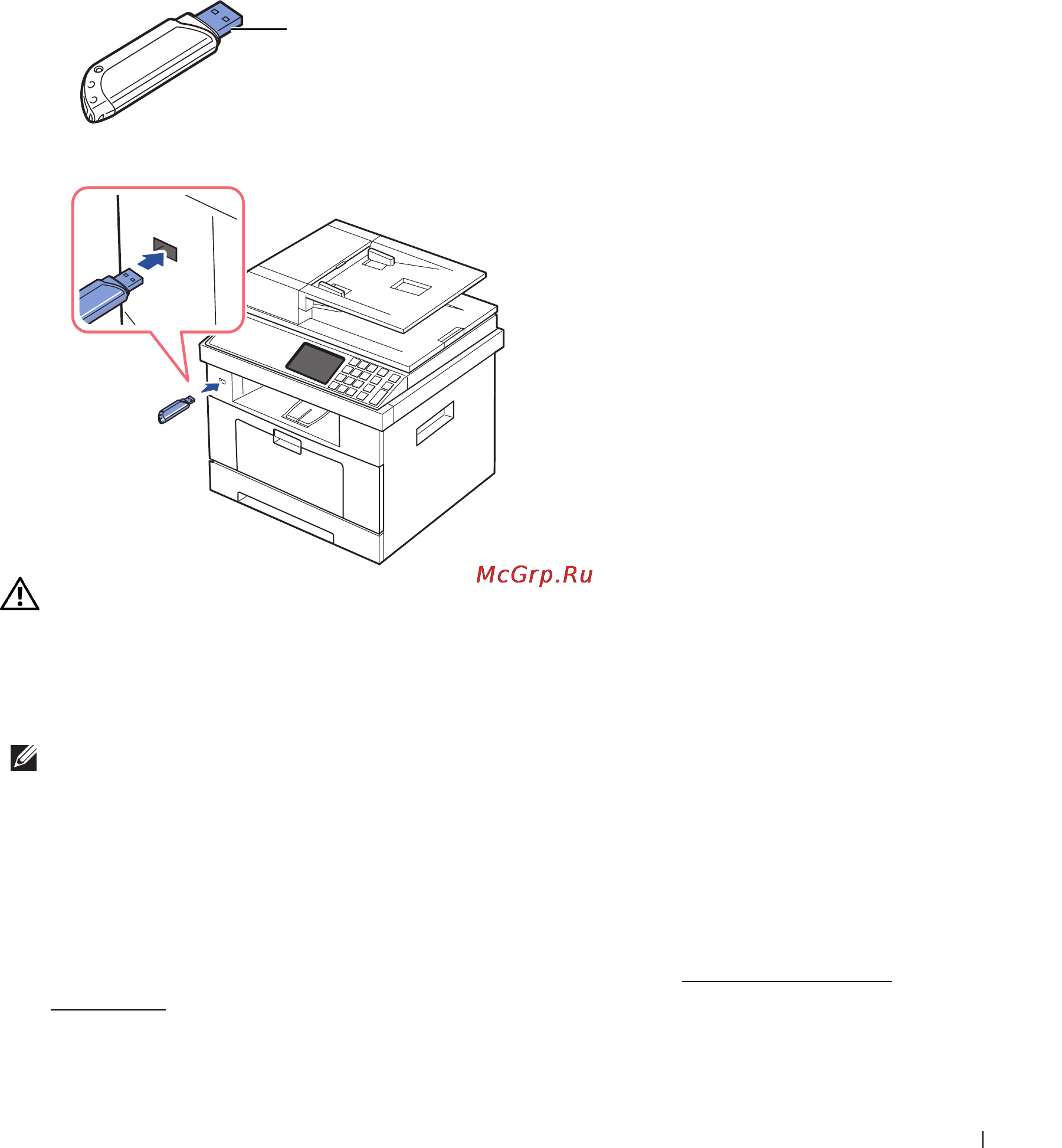 Dell 2355dn [174/359] Подключение флэш накопителя usb