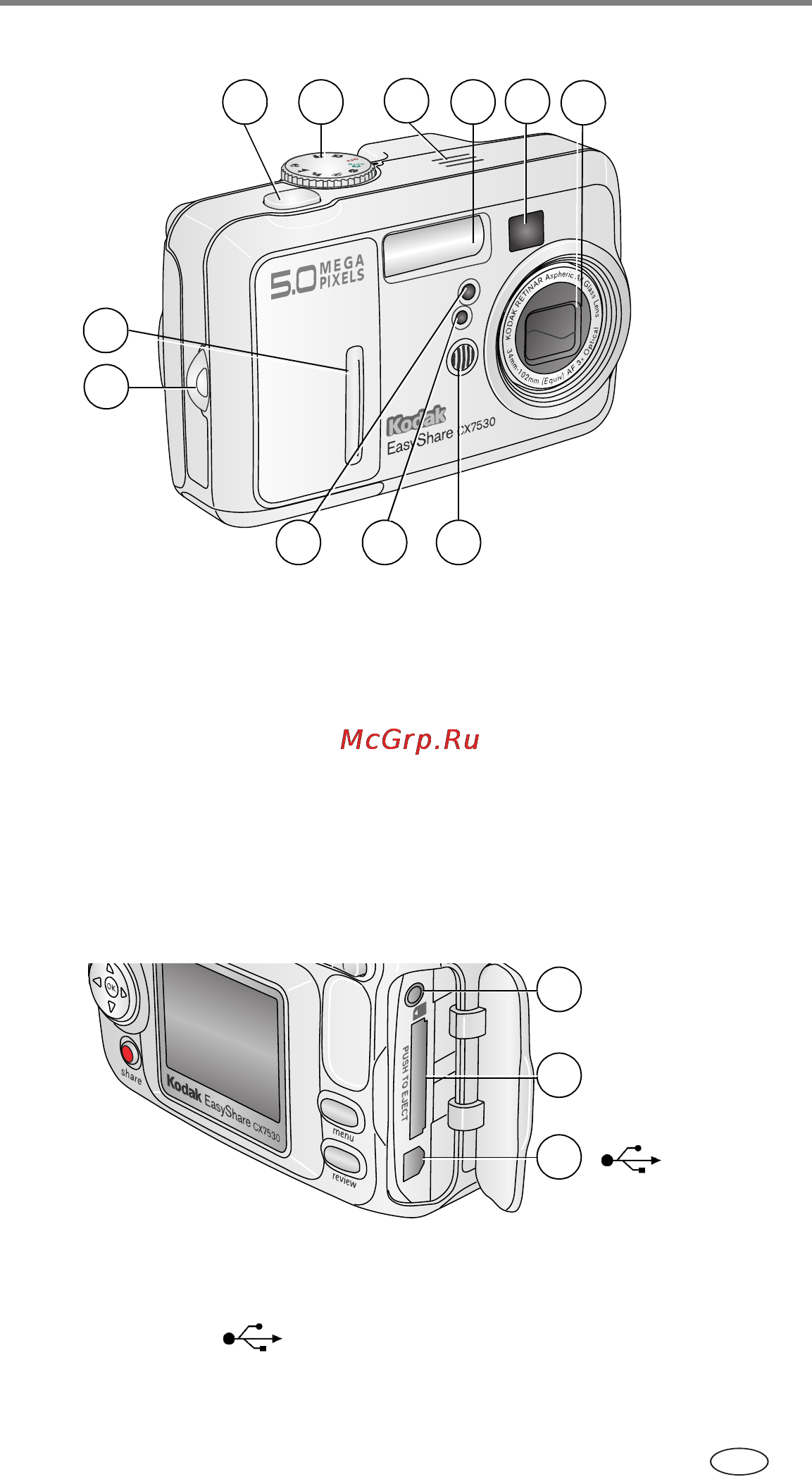 Kodak CX7530 [3/83] Внешний вид и органы управления