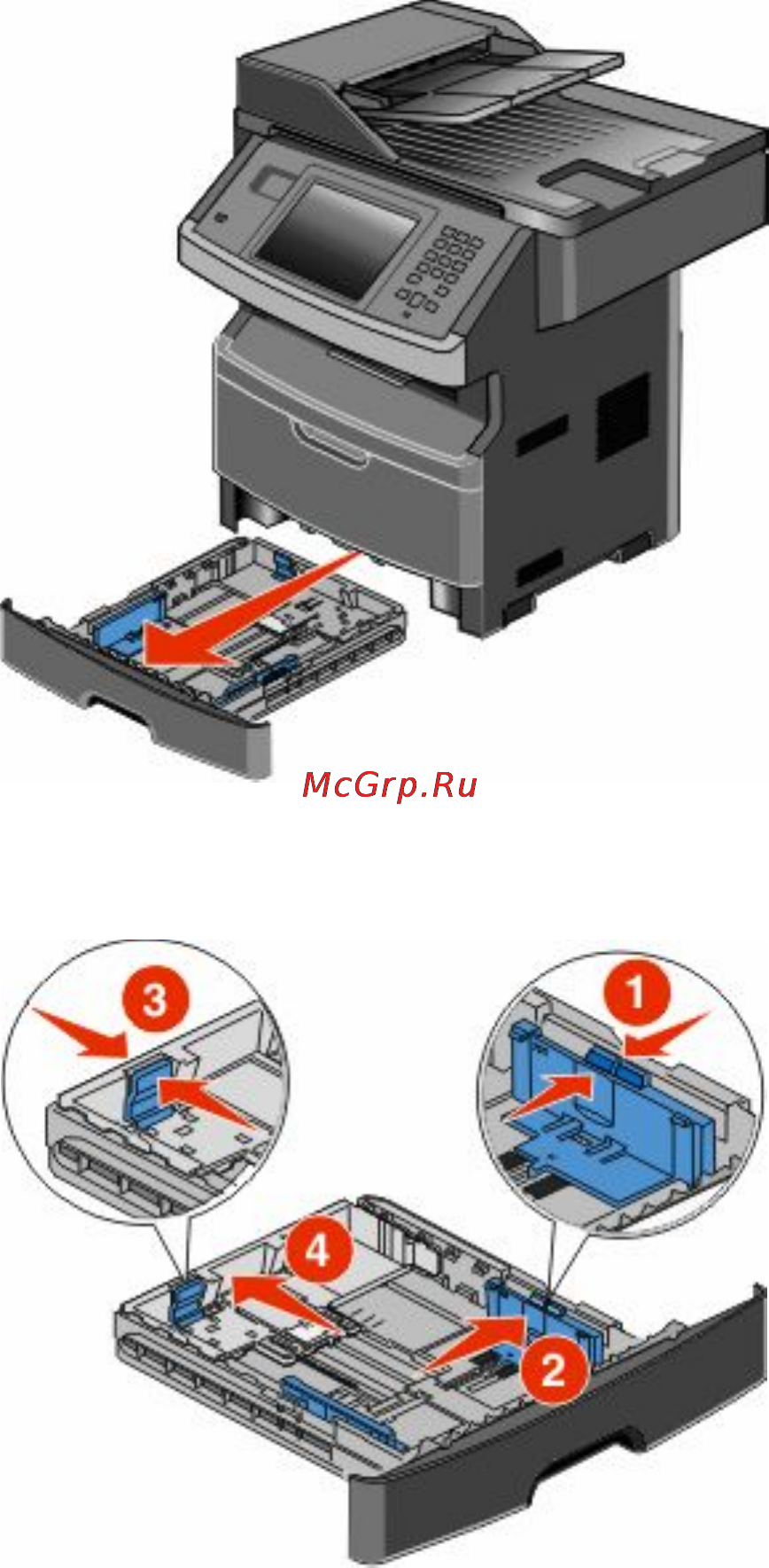 Dell 3333dn [82/350] Загрузка бумаги в лотки