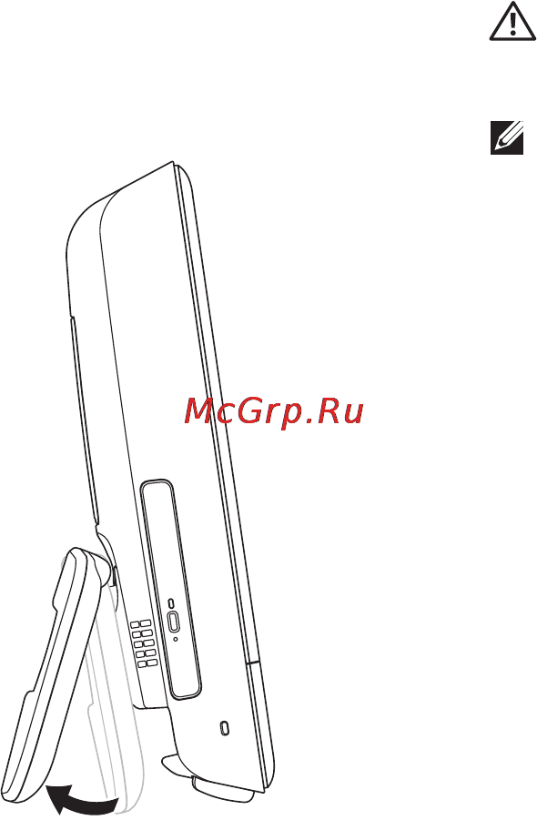 Dell Inspiron One 19T (Touch) [12/102] Регулировка подставки для компьютера