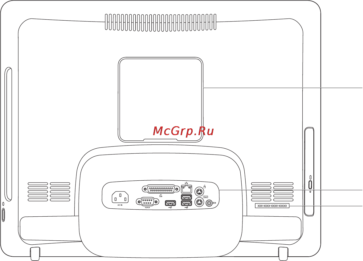 Dell Inspiron One 19T (Touch) [30/102] Элементы задней части компьютера