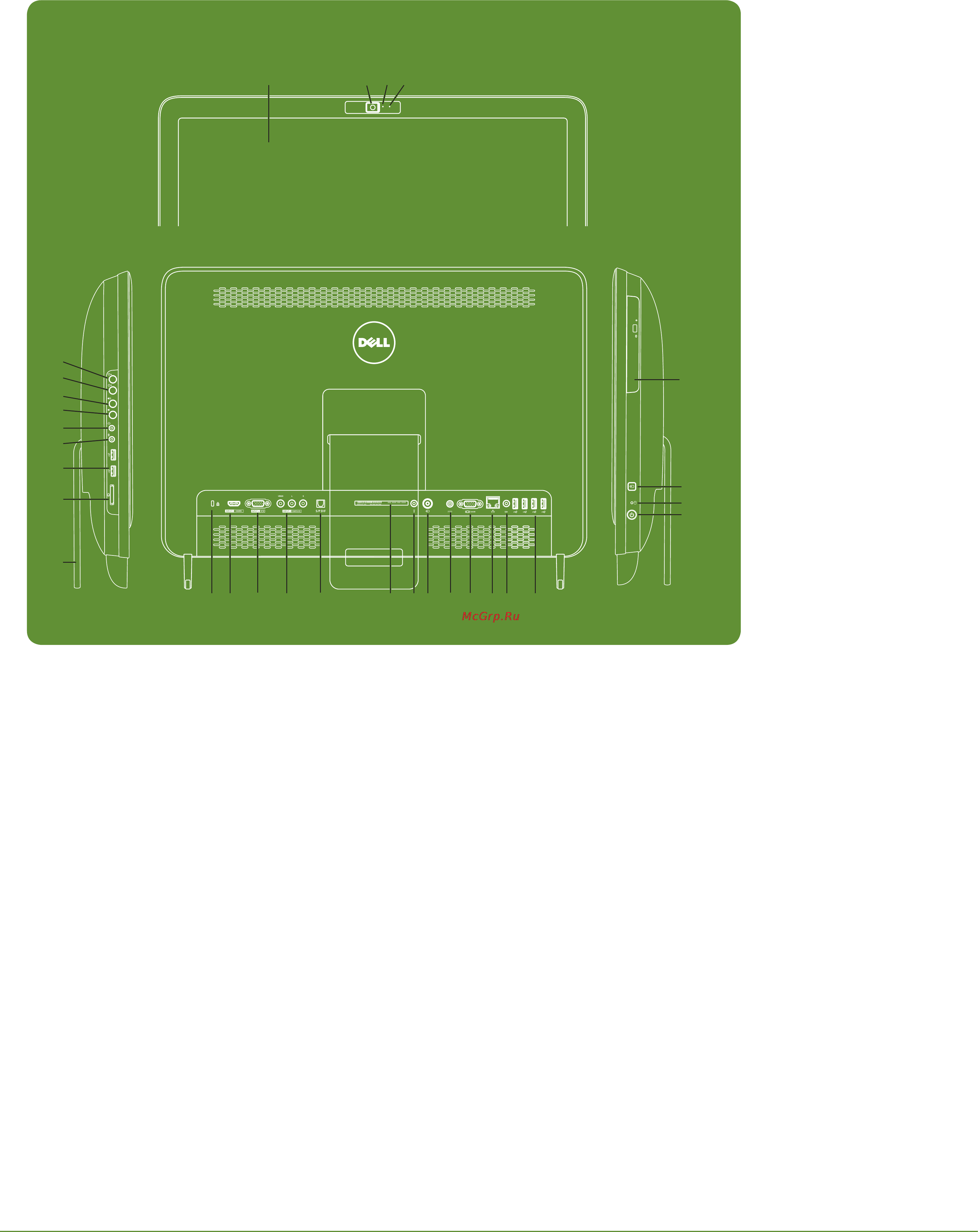 Dell Inspiron One 2320 [2/2] Расположение компонентов