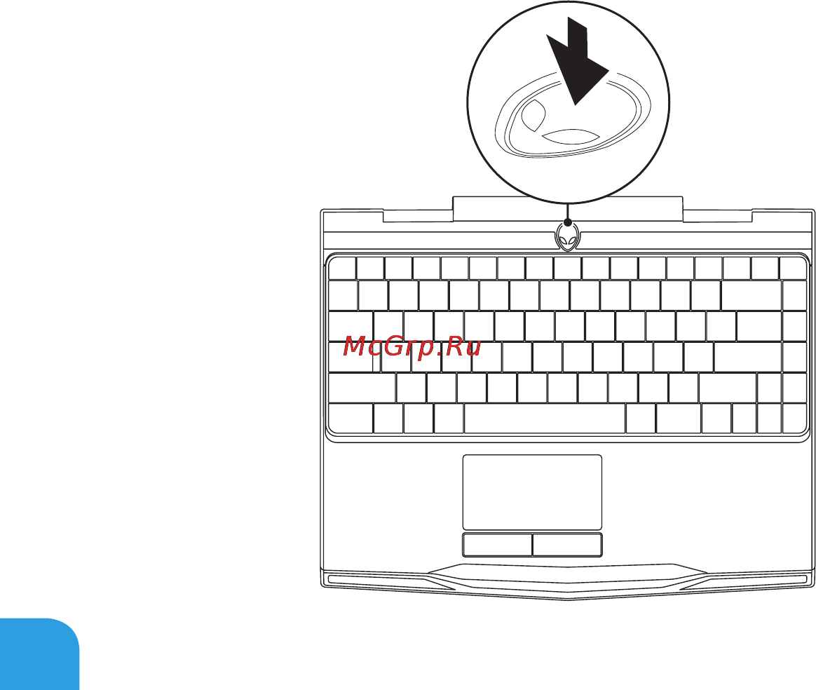 Dell Alienware M11xR2 [14/120] Нажмите кнопку питания