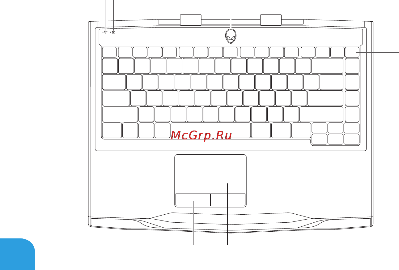 Dell Alienware M14x [38/134] Функции подставки для компьютера и клавиатуры