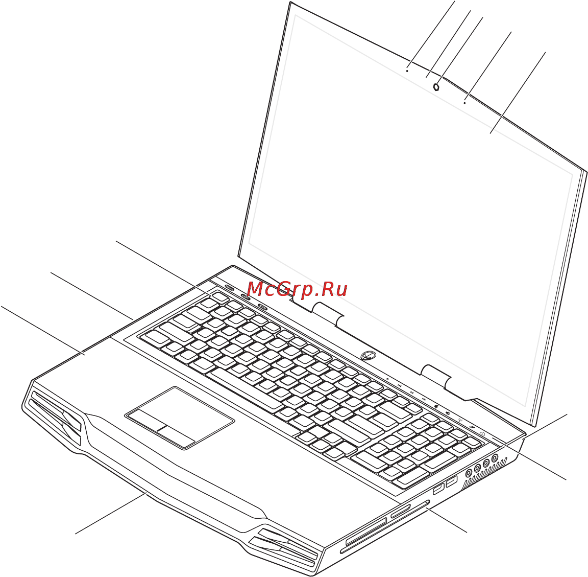 Dell Alienware M17x [10/76] Внешний осмотр портативного компьютера
