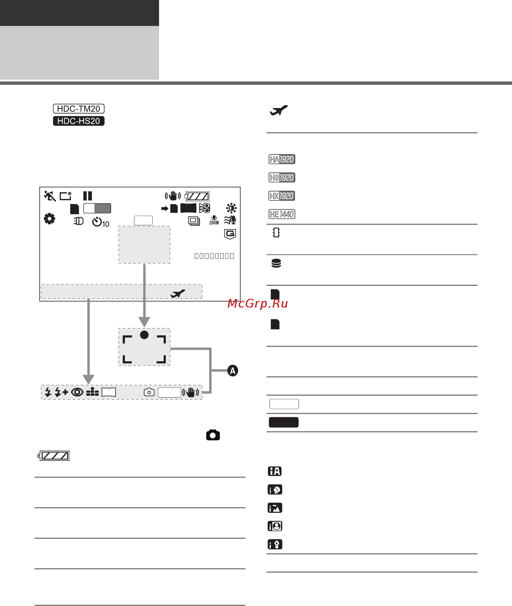 Panasonic HDC-TM20EE [124/148] Обозначения