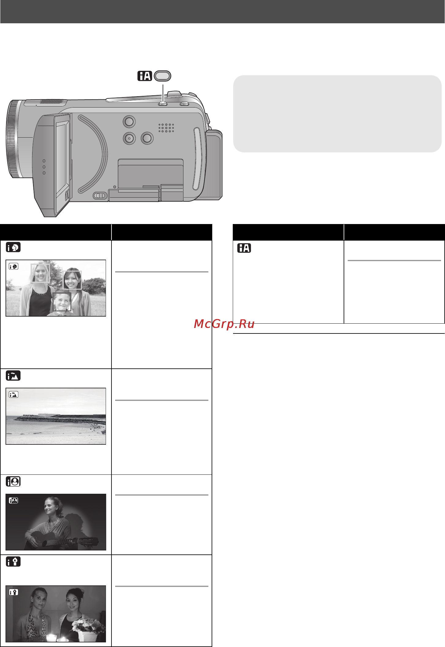 Panasonic HDC-TM20EE [40/148] Интеллектуальный автоматический режим