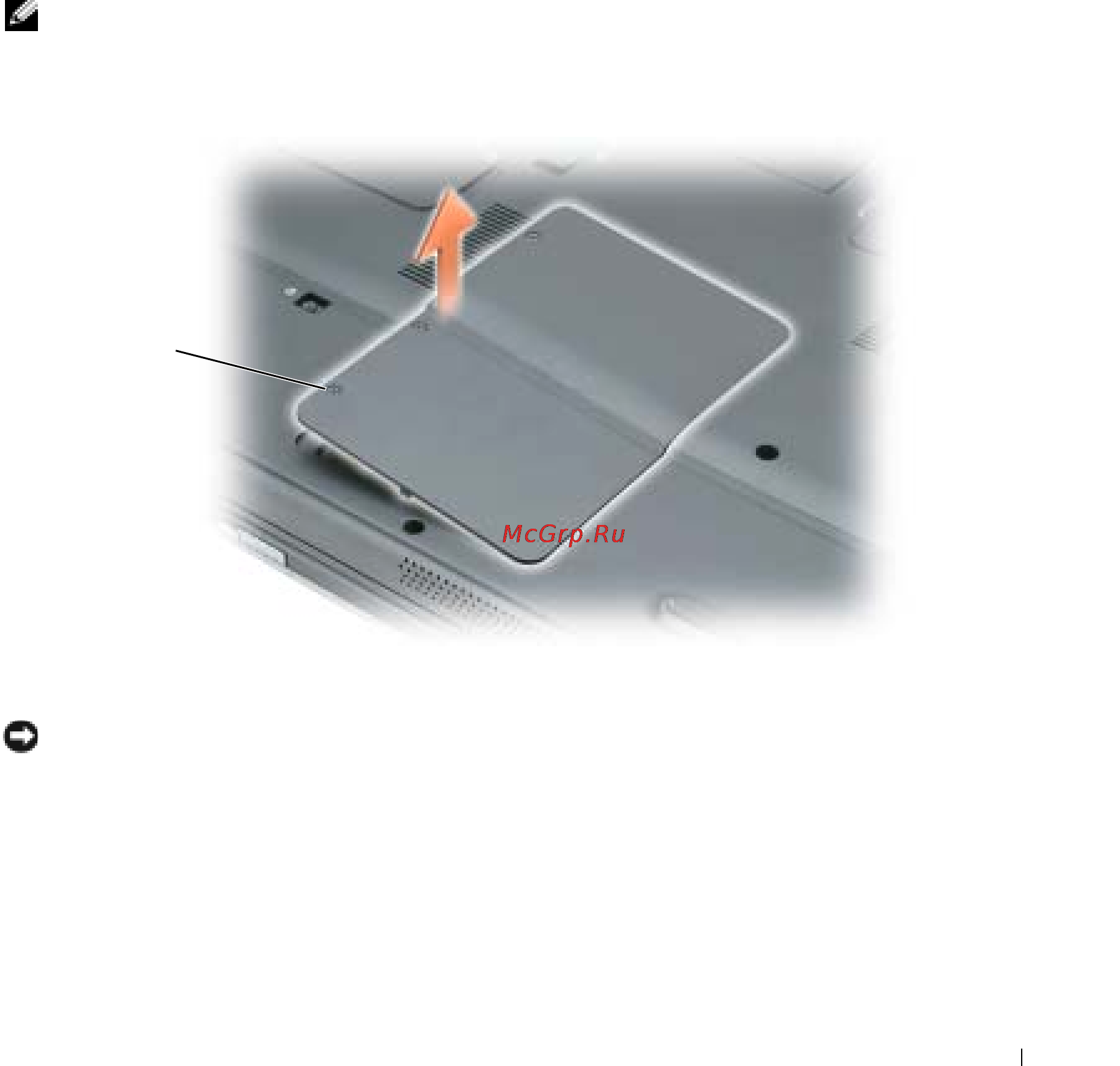 Dell Inspiron 1300 [91/152] На компьютере имеются два гнезда для модулей памяти dimm a и dimm b расположенные под крышкой отсека модуля памяти мини платы pci на нижней панели компьютера в гнезде dimm a находится основной модуль памяти который устанавливается на заводе если дополнительный модуль памяти не установлен модуль dimm b остается пустым дополнительные модули памяти обычно устанавливаются в гнездо dimm b однако в зависимости от модернизации системы памяти может потребоваться установить модули и в гнездо dimm a и в гнездо b